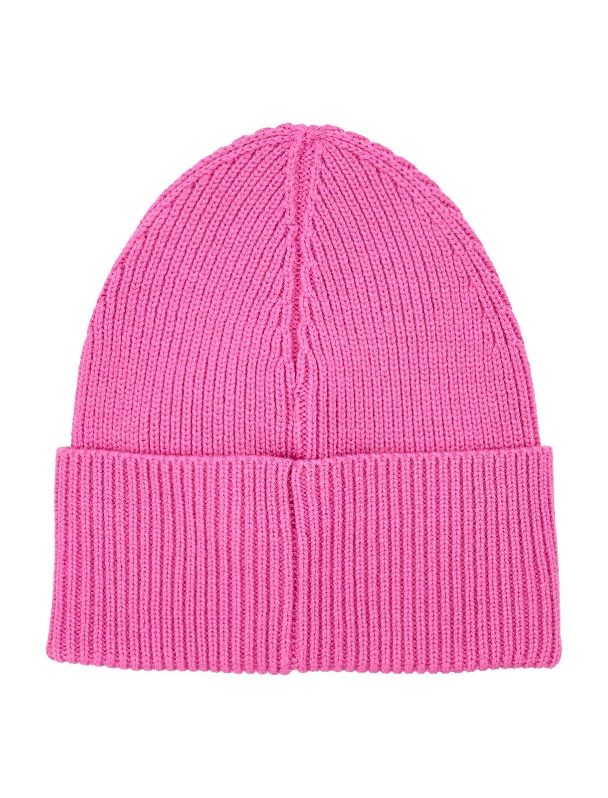 Palm Angels Classic Logo Ribbed Beanie In Fucsia
