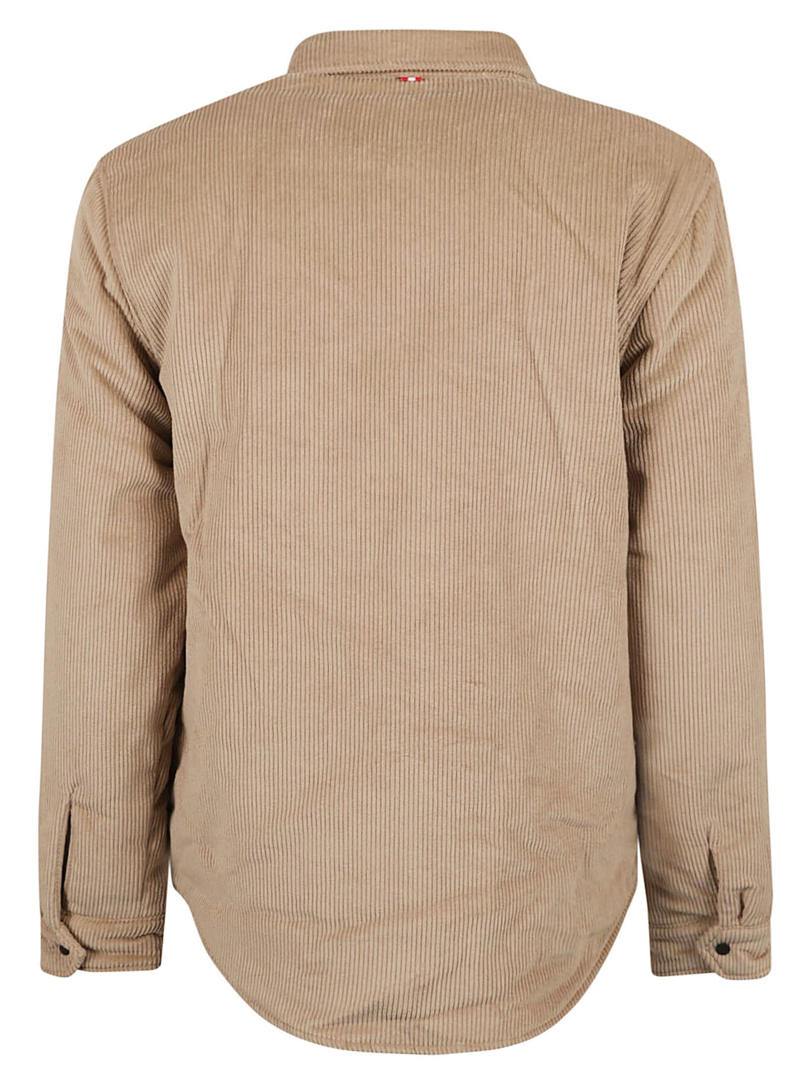 Shop Mc2 Saint Barth Patched Pocket Corduroy Shirt In Beige