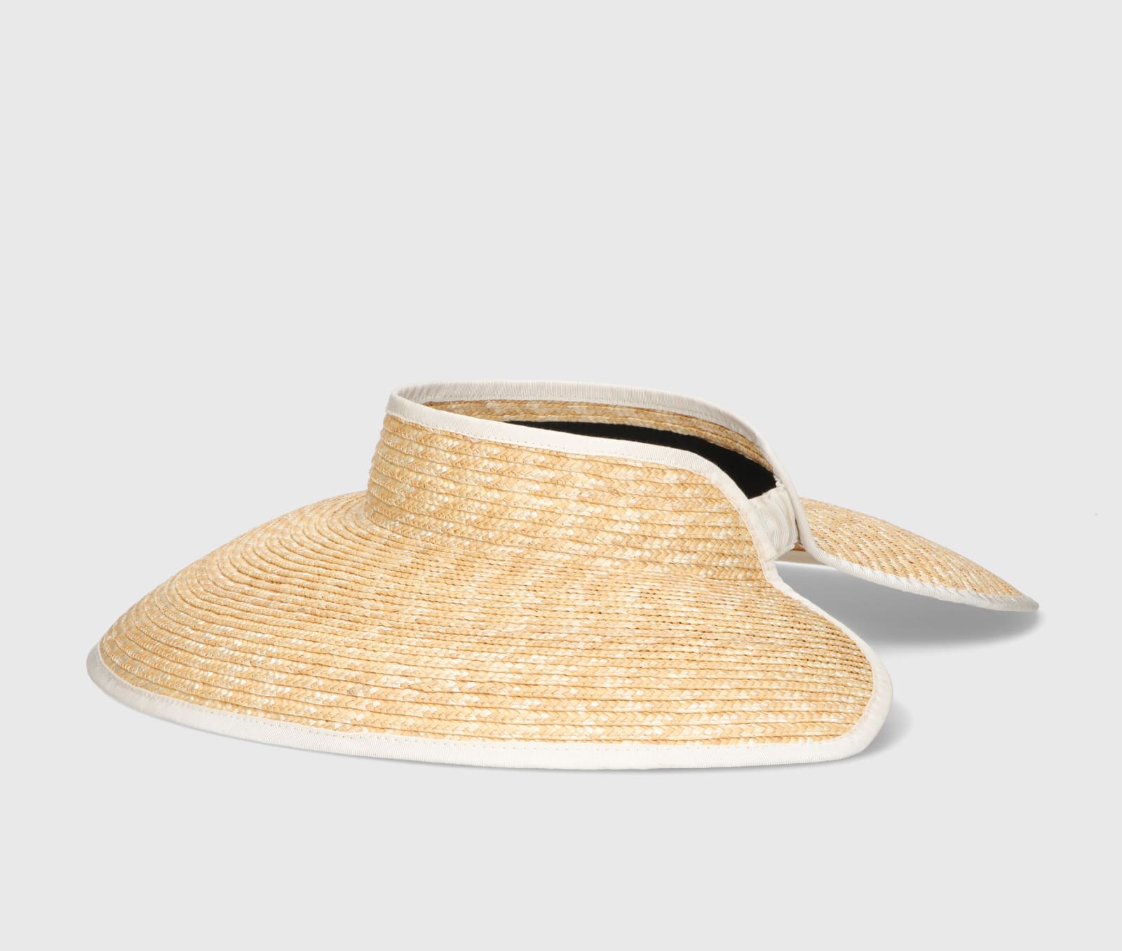 Shop Borsalino Sunny Visor In Natural, Cream Hat Band