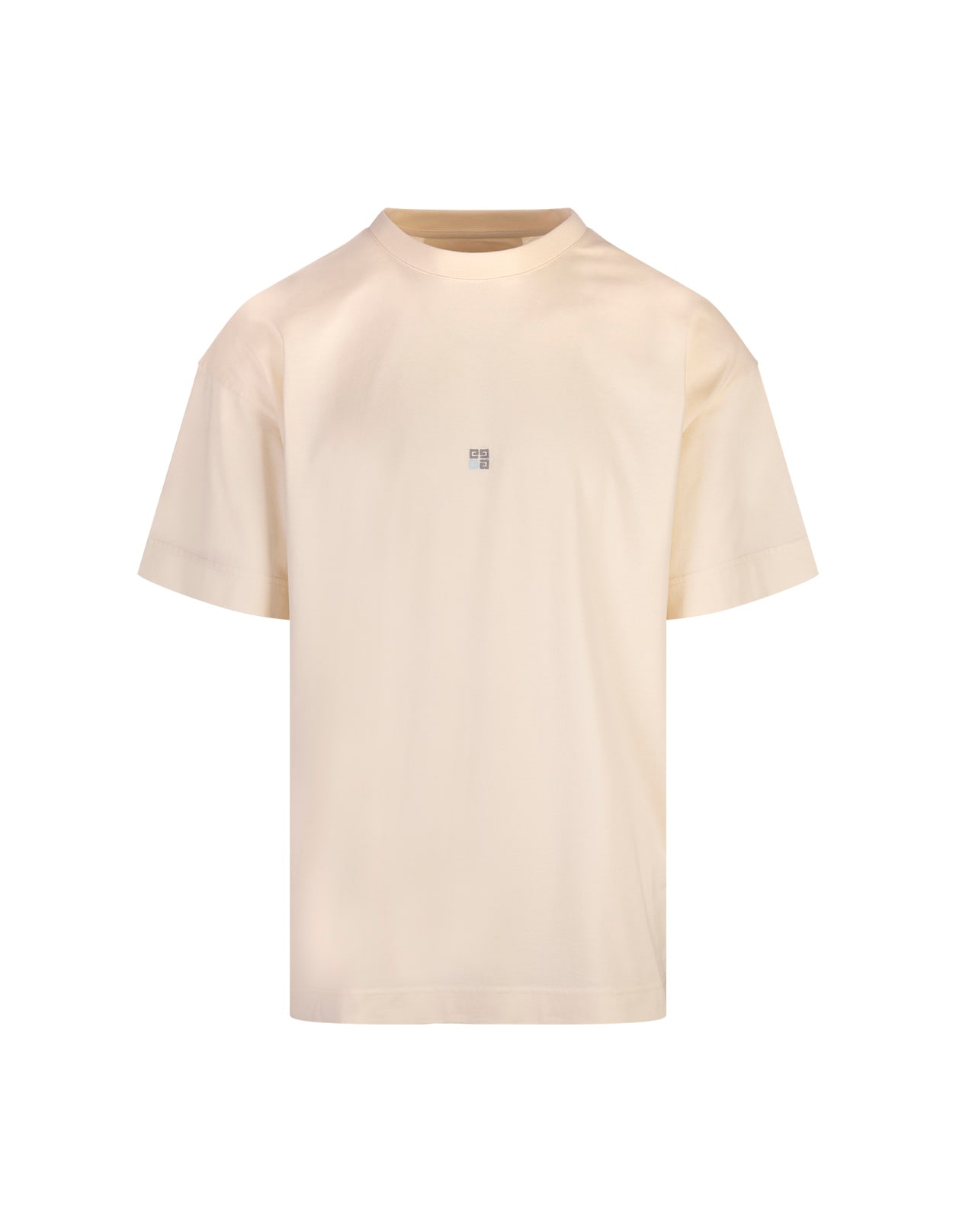 Shop Givenchy Ivory T-shirt With Two-tone 4g Logo In White