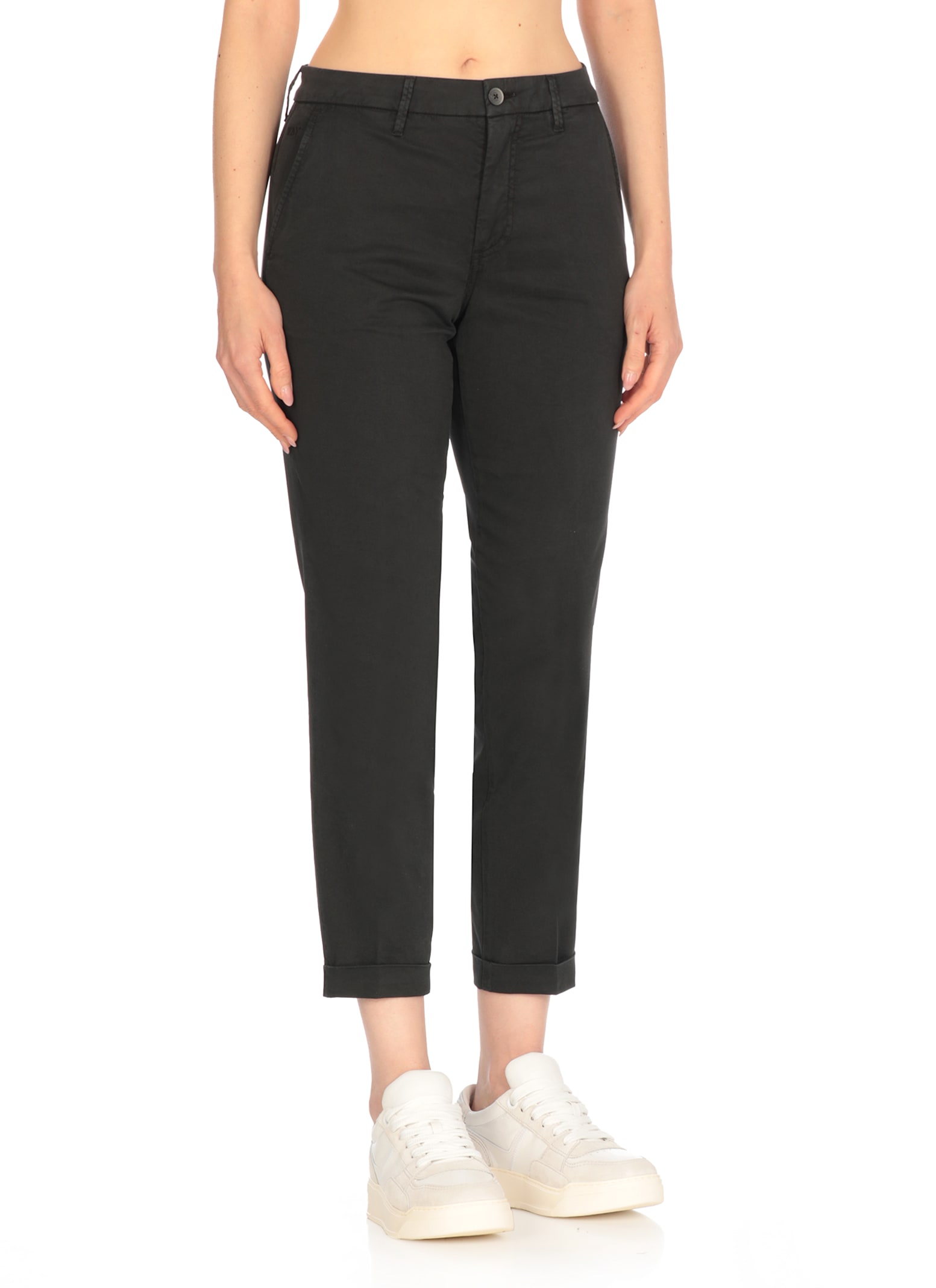 Fay Cotton Blend Pants In Black