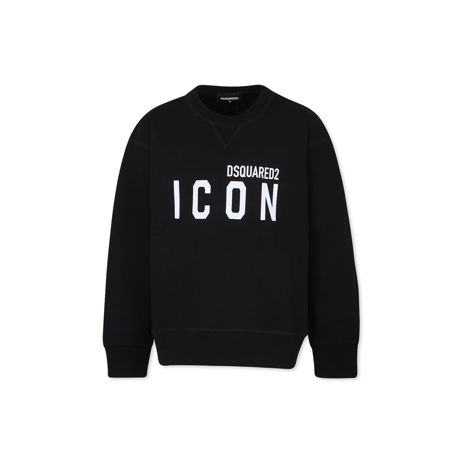 Dsquared2 Black Sweatshirt For Boy With Logo In Black