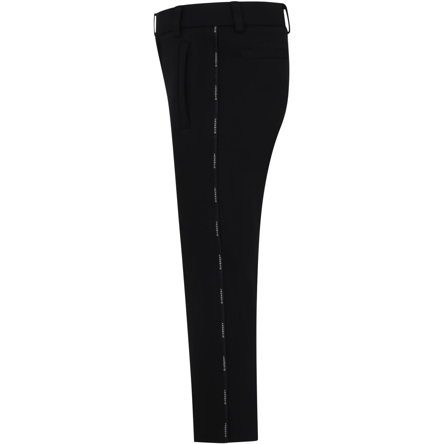Shop Givenchy Black Trousers For Boy With Logo