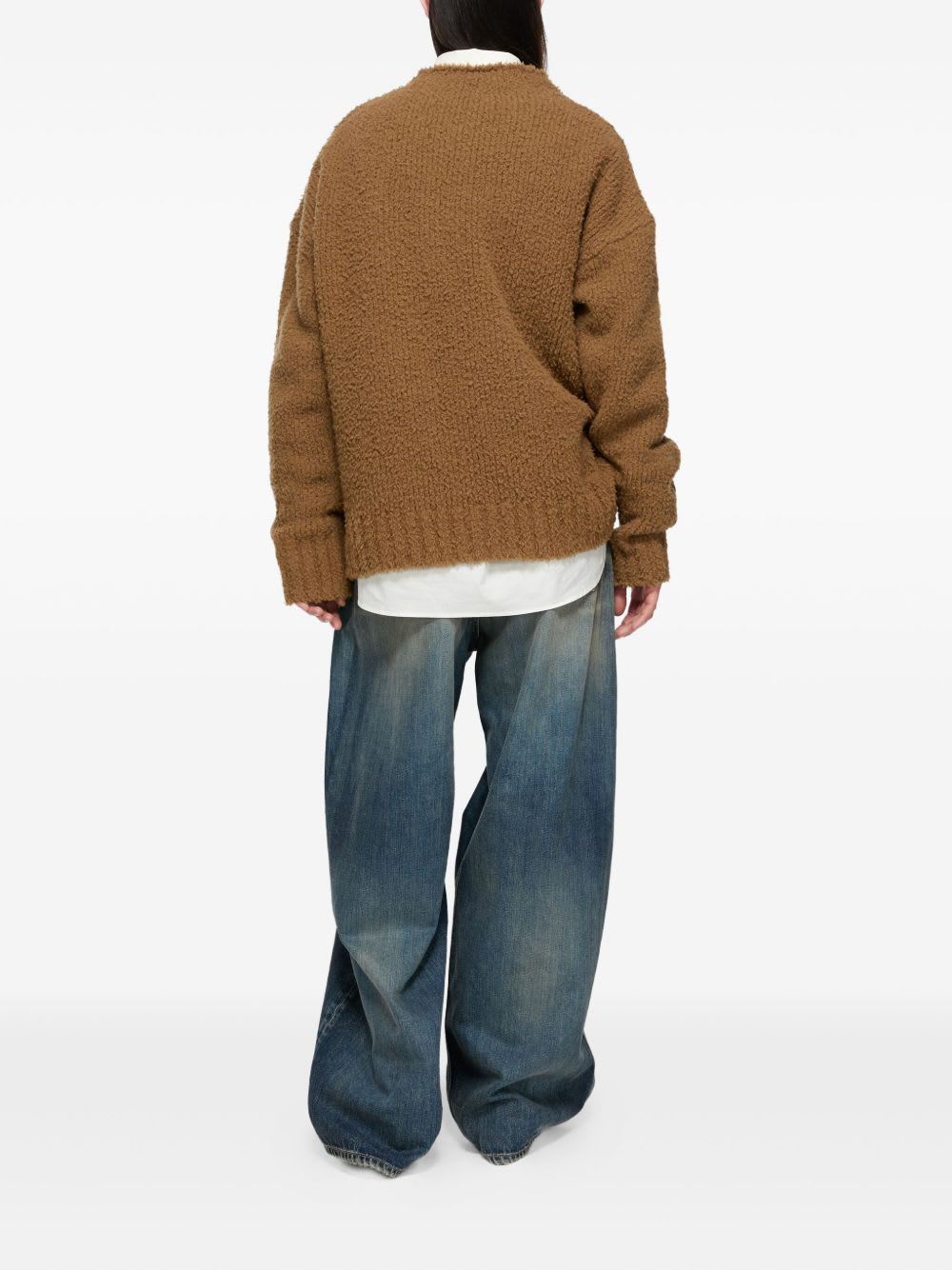 Acne Studios Wool Crewneck Sweater In Brown
