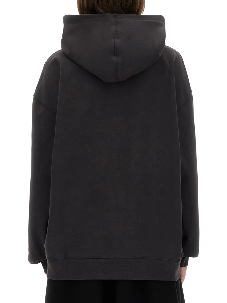 Ganni Hoodie With Logo Print In Black