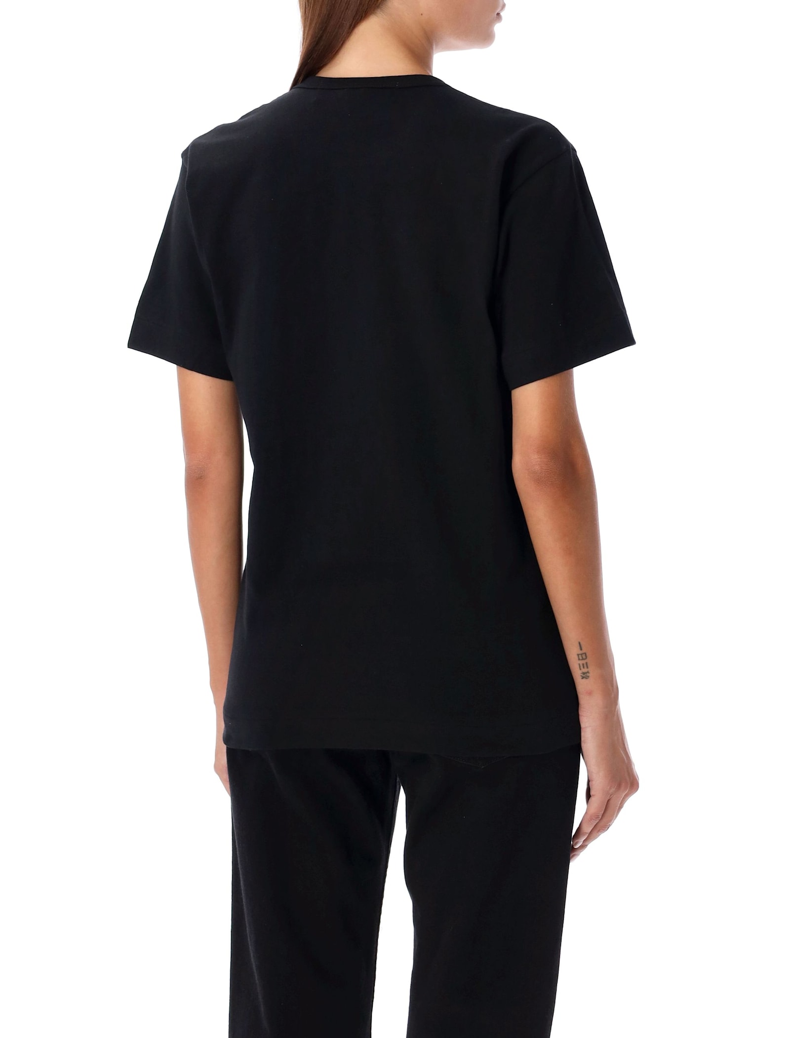 Comme Des Garçons Play Classic Heart Patch Tee In Black