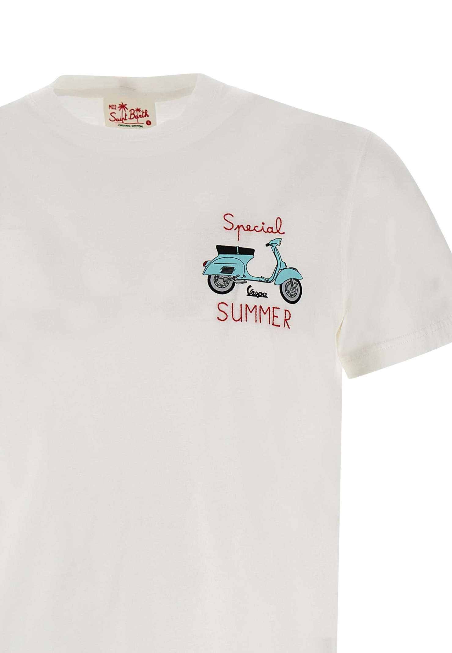 Shop Mc2 Saint Barth Special Summer Organic Cotton T-shirt In White