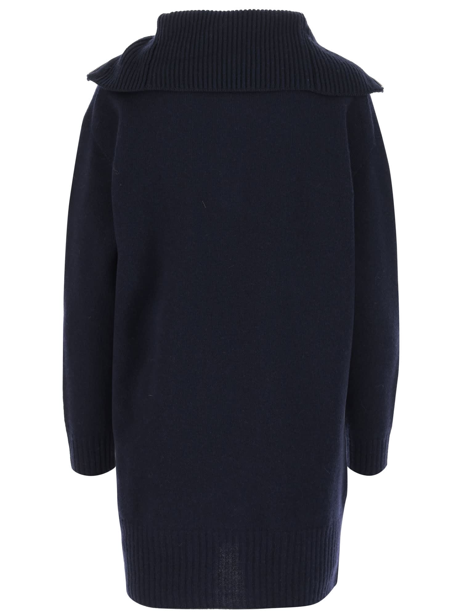 Shop Pinko Wool And Cashmere Blend Dress In Blue