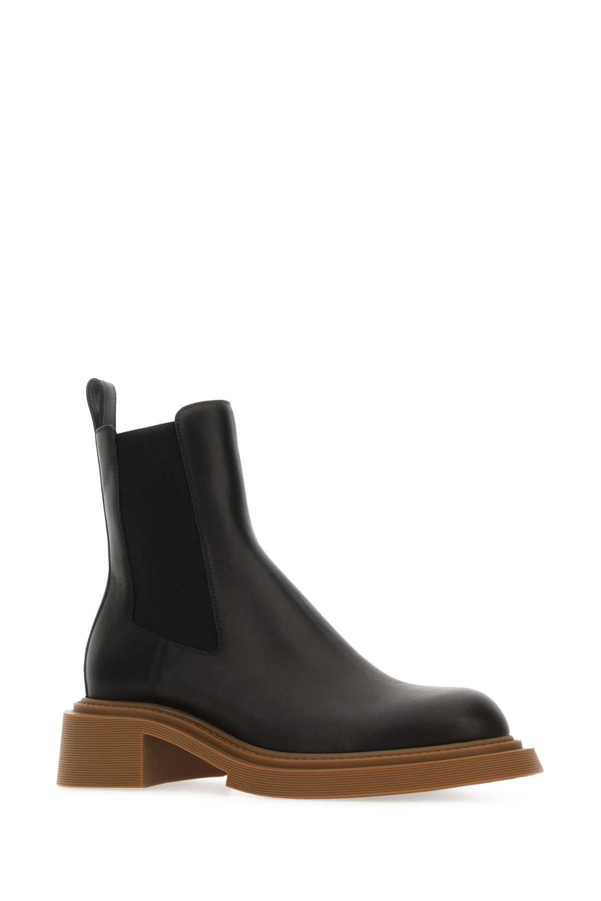 Shop Loewe Black Leather Chelsea Ankle Boots