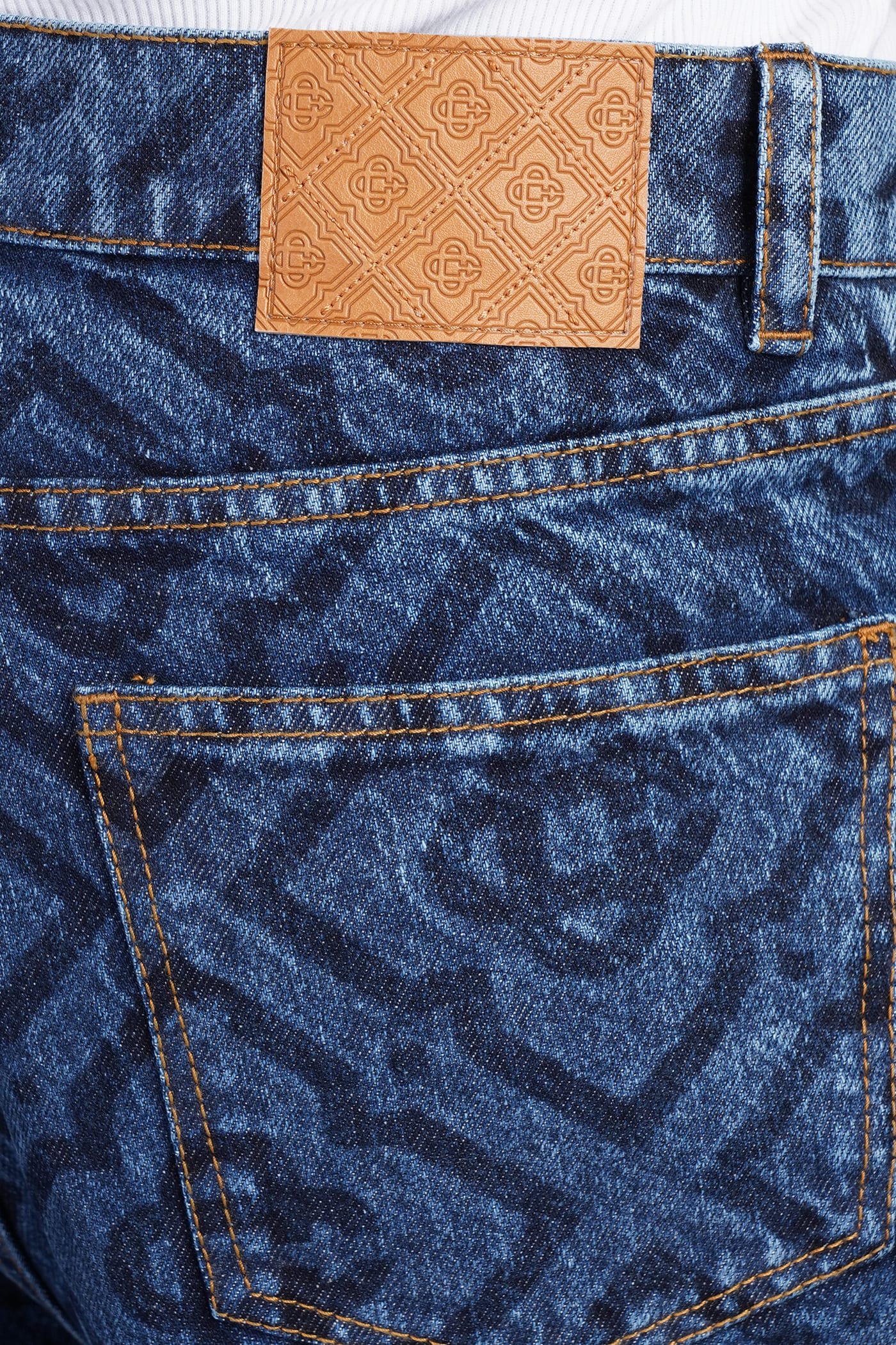 Shop Casablanca Jeans In Blue Cotton