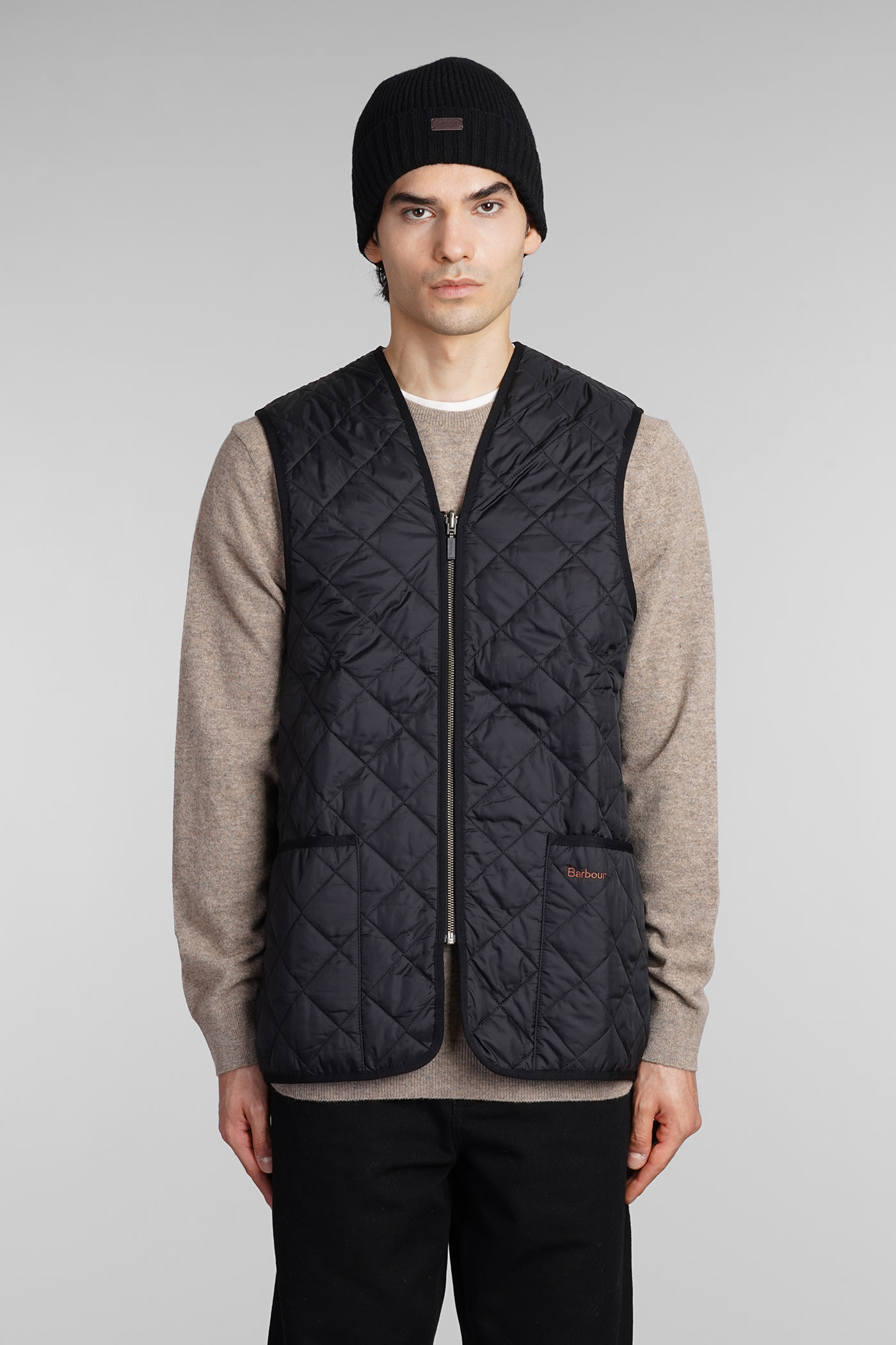 Quilted Waistco Vest In Black Polyamide