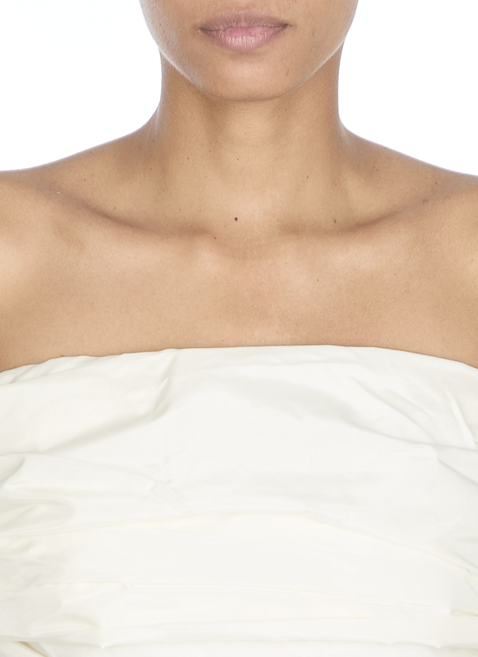 Rotate Birger Christensen Off-shoulder Gathered Minidress In White