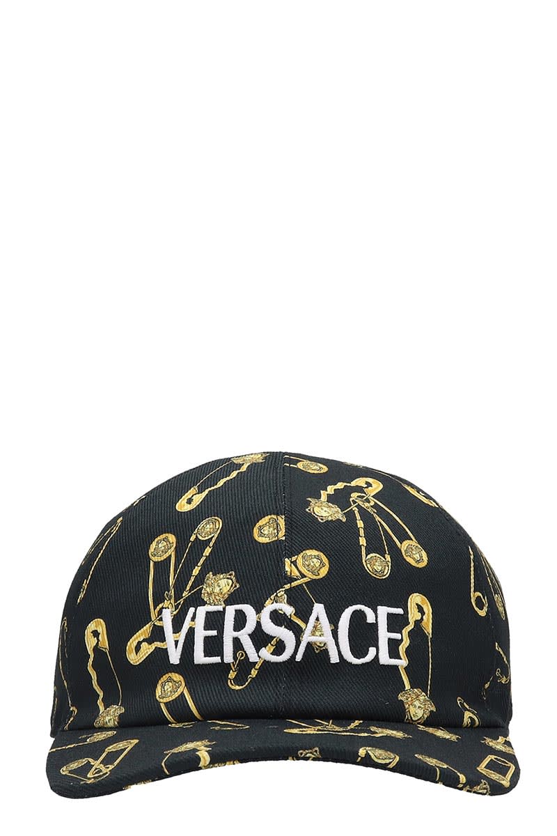 Versace Hats In Black Cotton