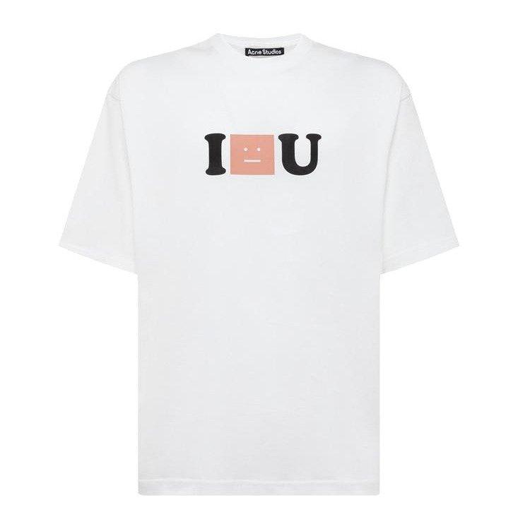 Acne Studios Face Printed Crewneck T-shirt In White