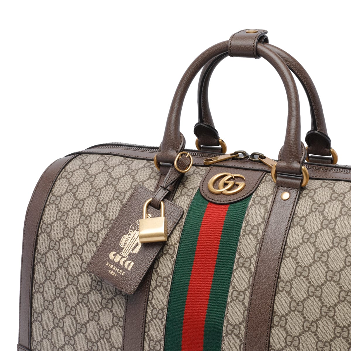 Shop Gucci Savoy Duffle Bag In Brown