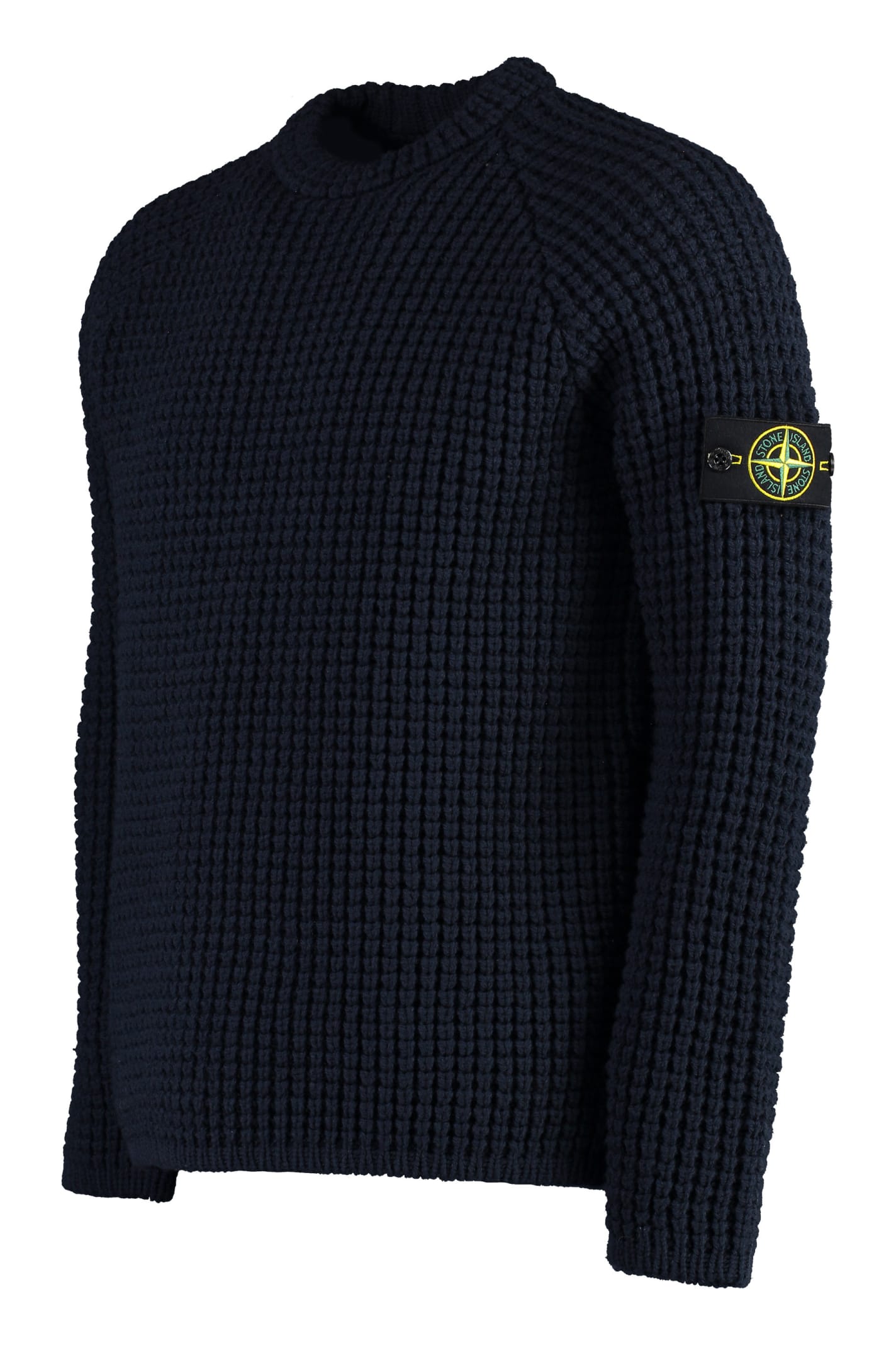 Shop Stone Island Virgin Wool Sweater In Blue