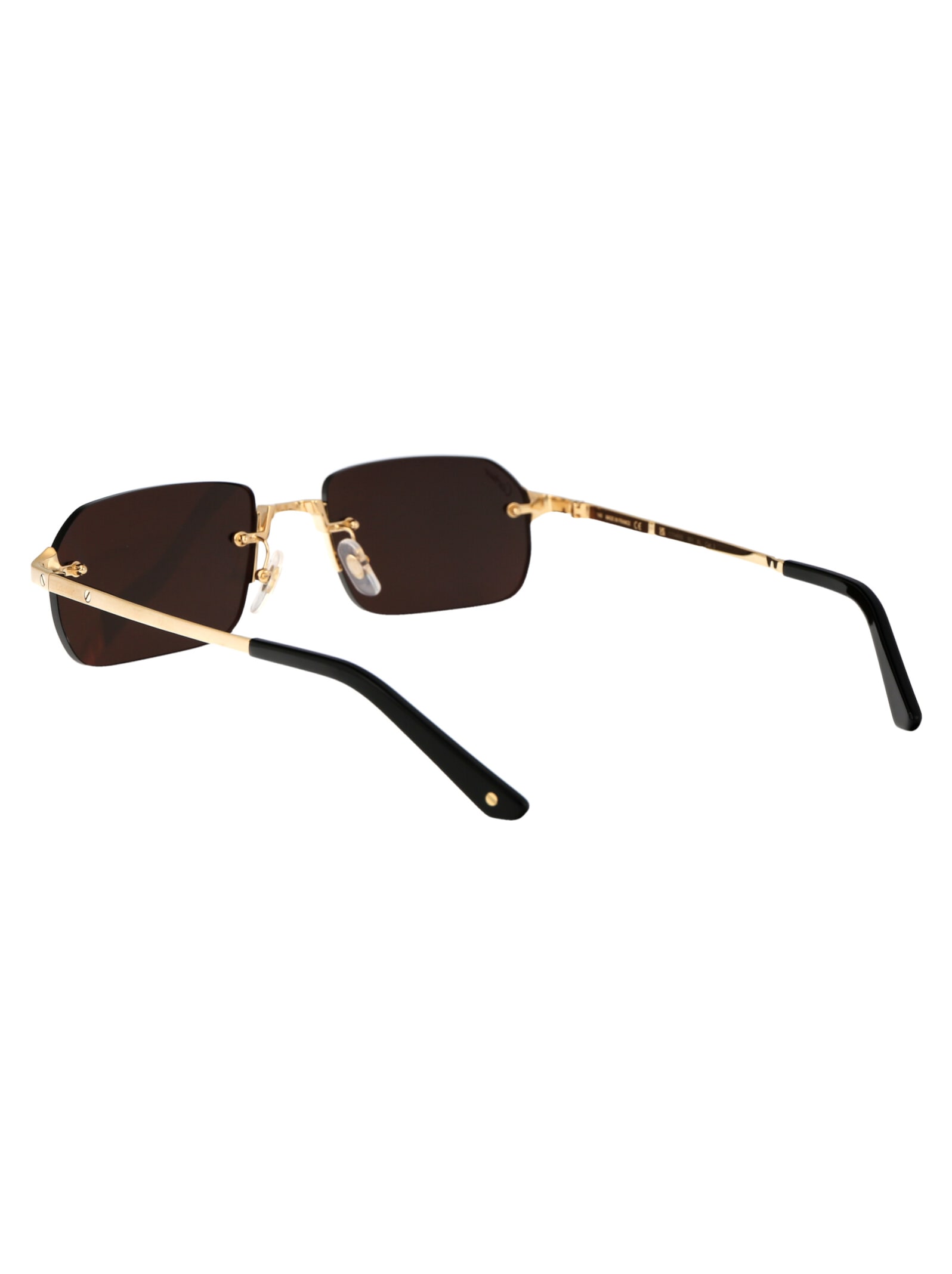 Shop Cartier Ct0460s Sunglasses In 001 Gold Gold Grey