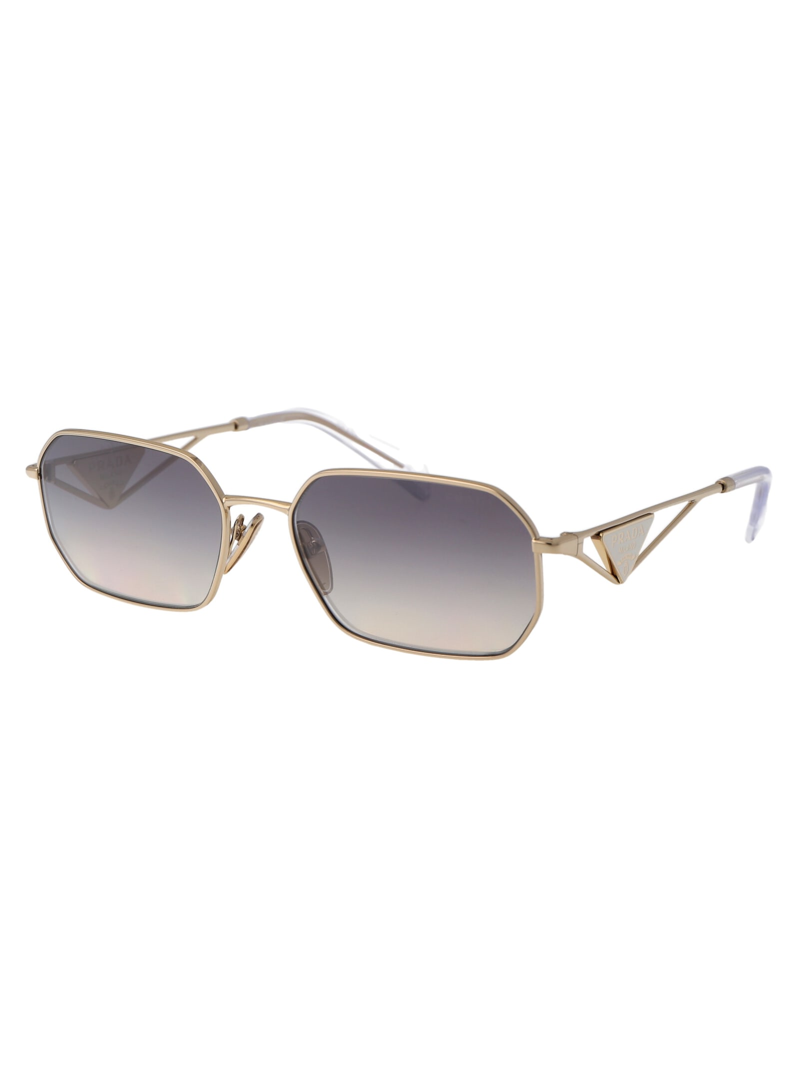 Shop Prada 0pr A51s Sunglasses In Zvn30c Pale Gold