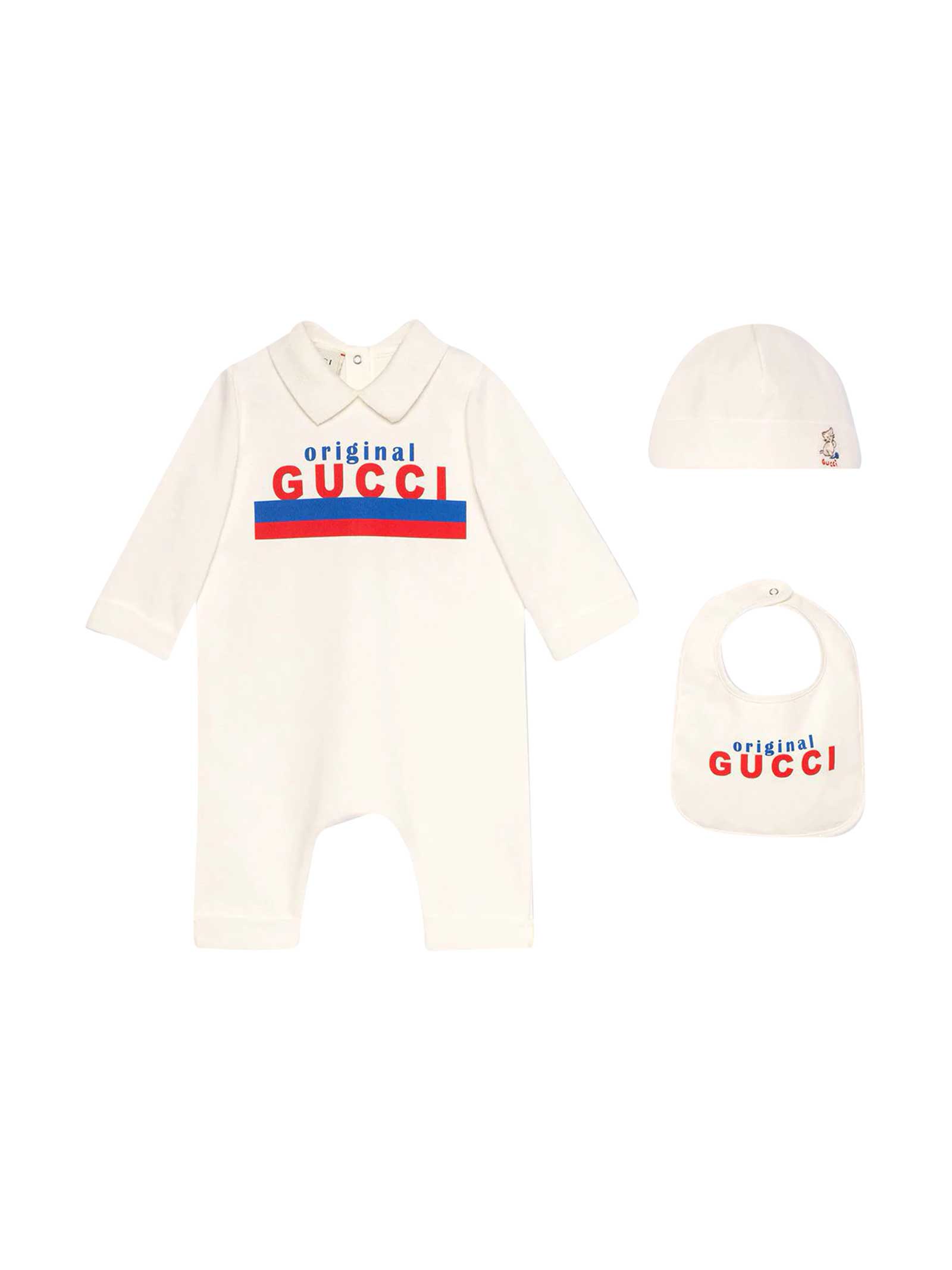 Gucci White Baby Set With Print