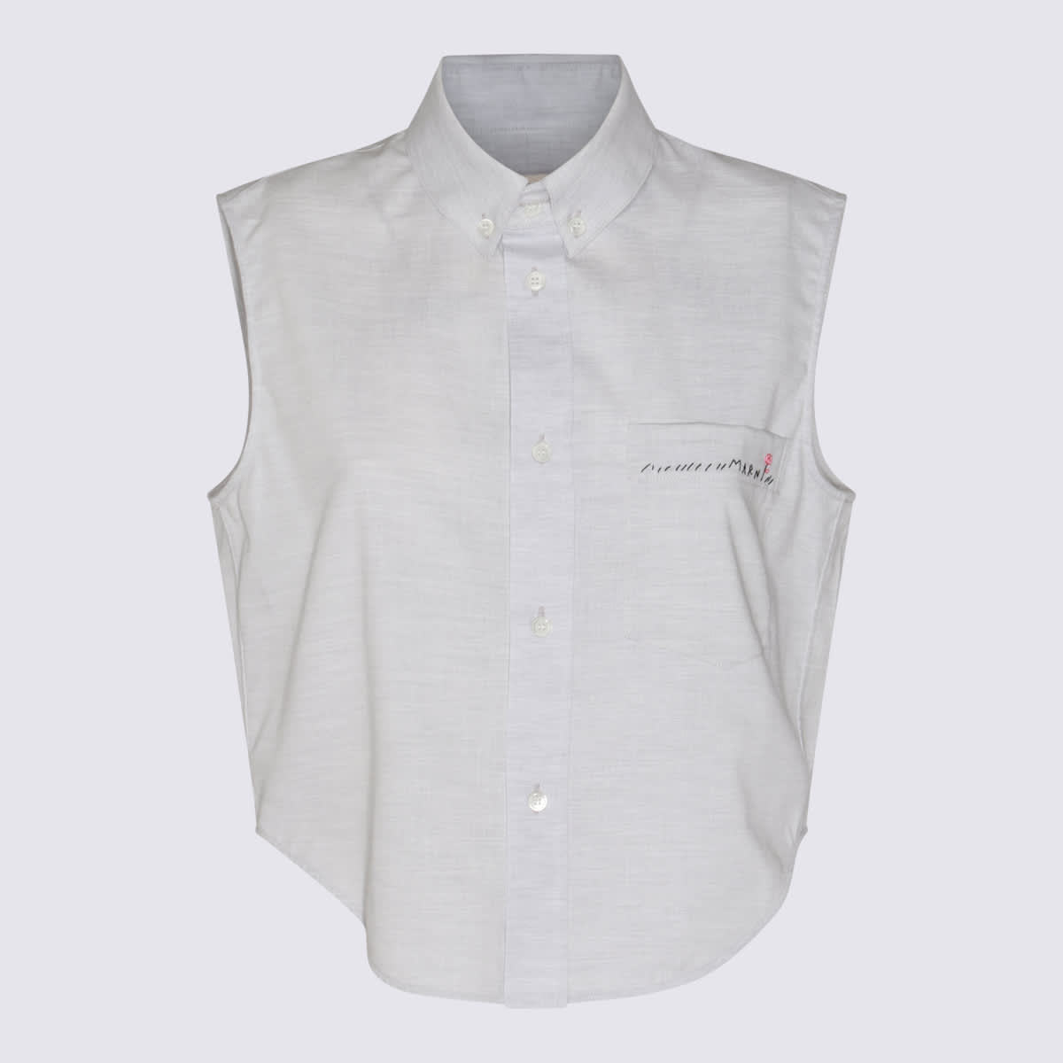 Shop Marni Grey Cotton Shirt In Everest