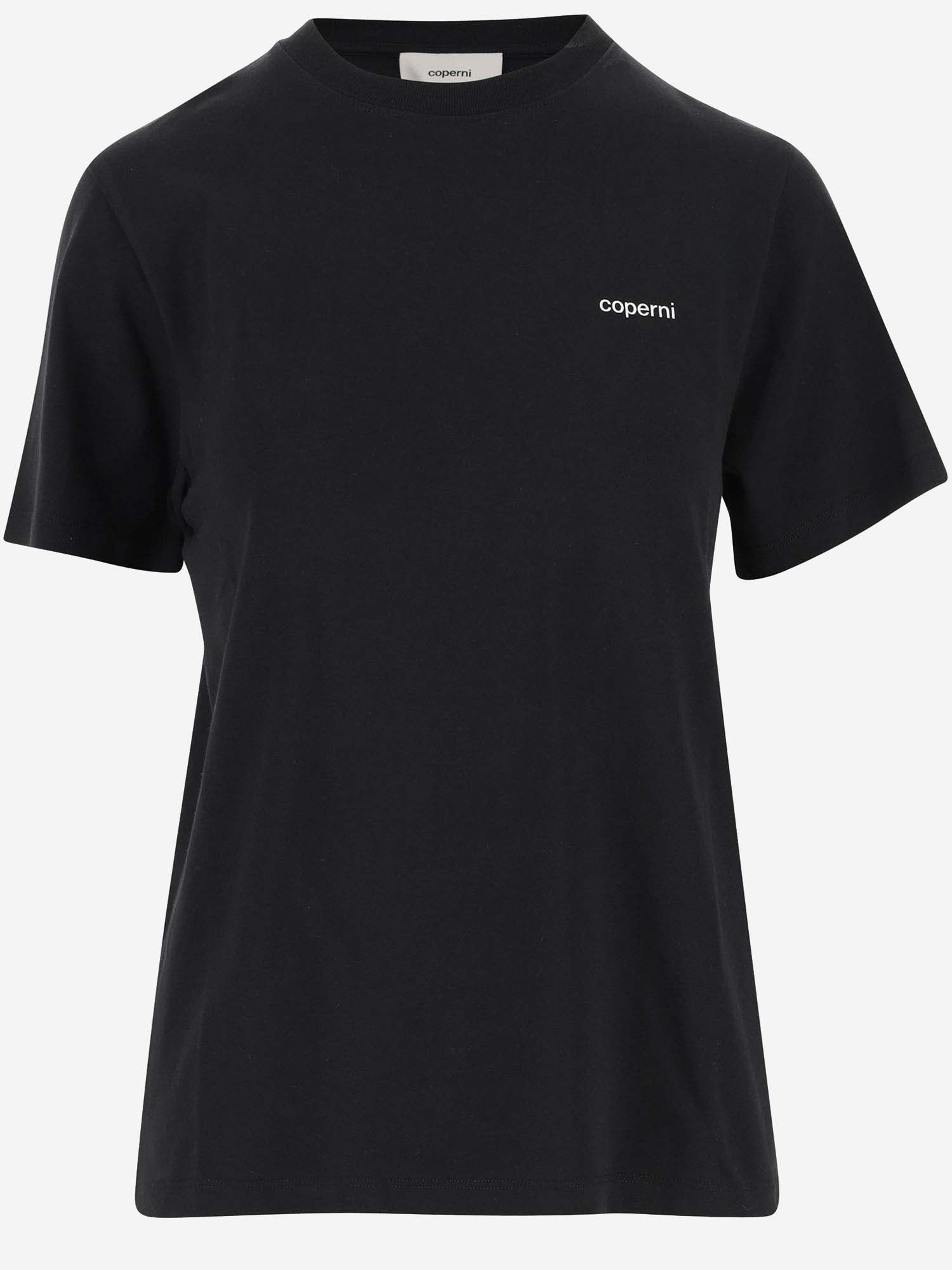 Shop Coperni Cotton T-shirt With Logo In Black