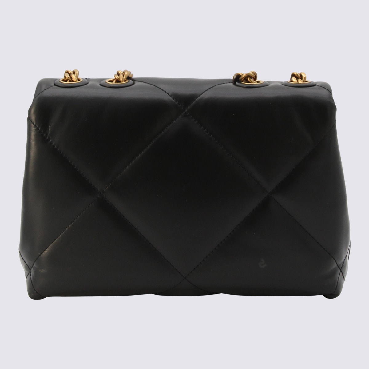 Tory Burch Black Leather Kira Diamond Shoulder Bag In Black