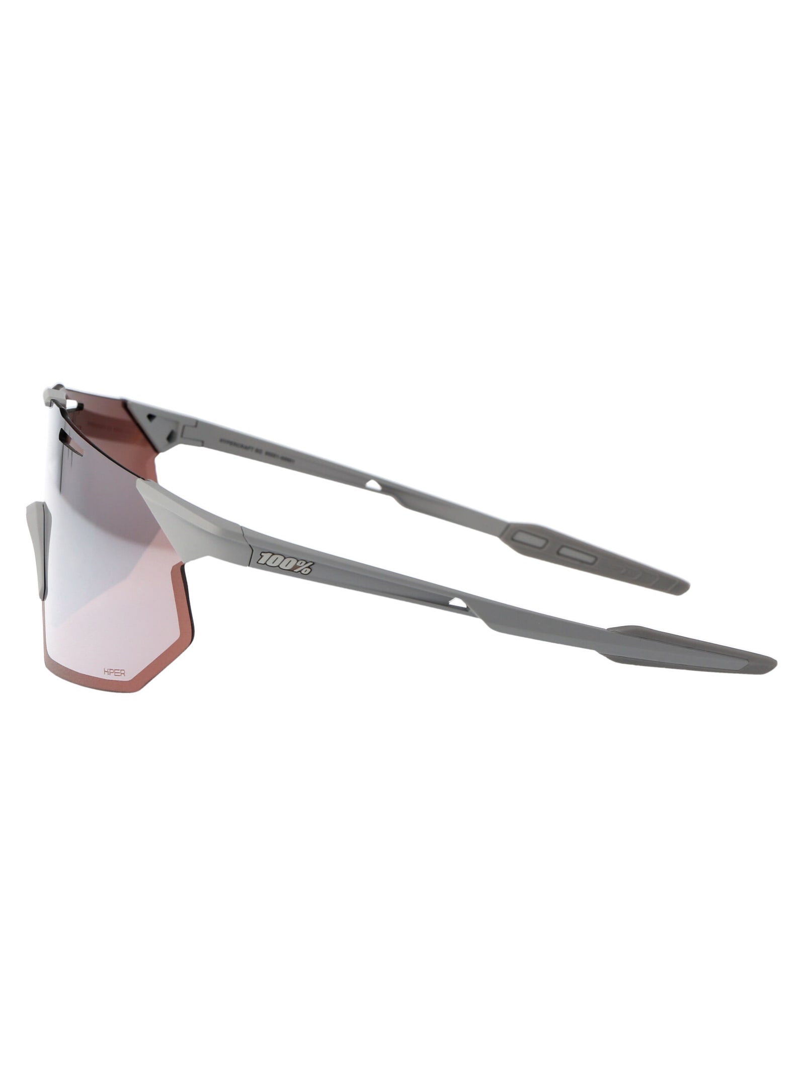 Shop 100% Hypercraft Sq Sunglasses In Matte Stone Grey - Hiper Crimson Silver Mirror Lens