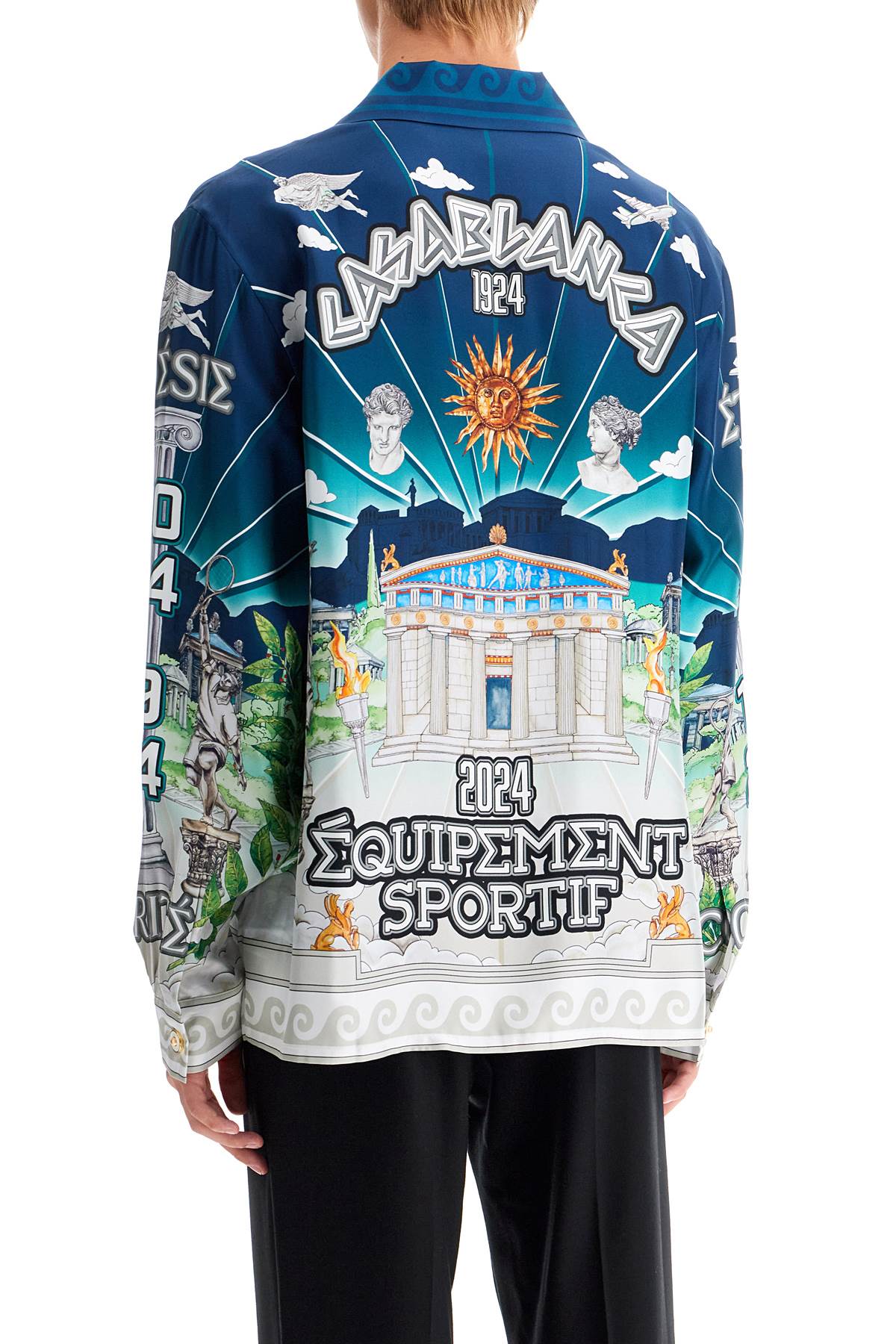 Shop Casablanca Silk Shirt From Le Temple Du Sport. In Blue