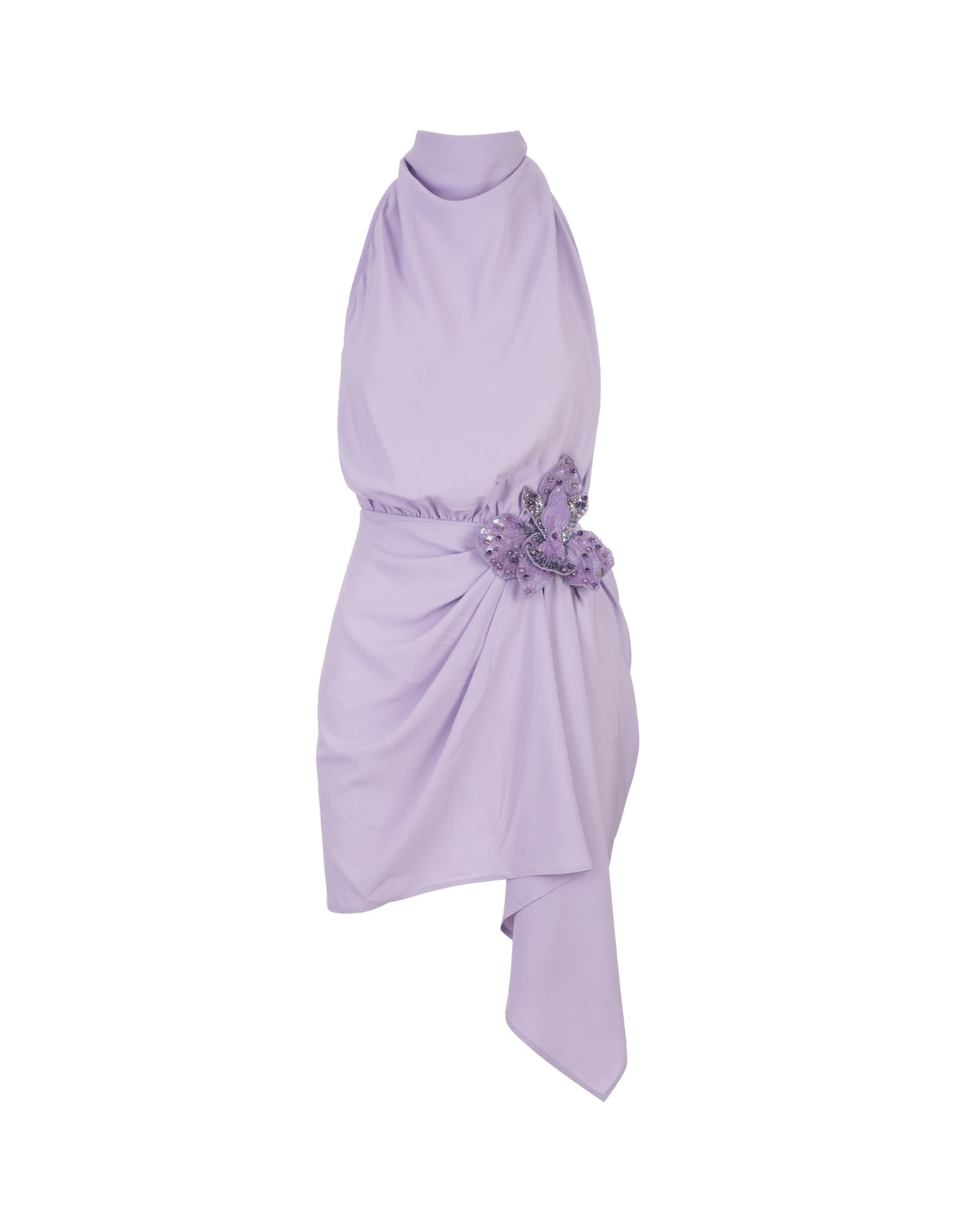 Amen Lilac Mini Dress With Jewel Detail In Purple