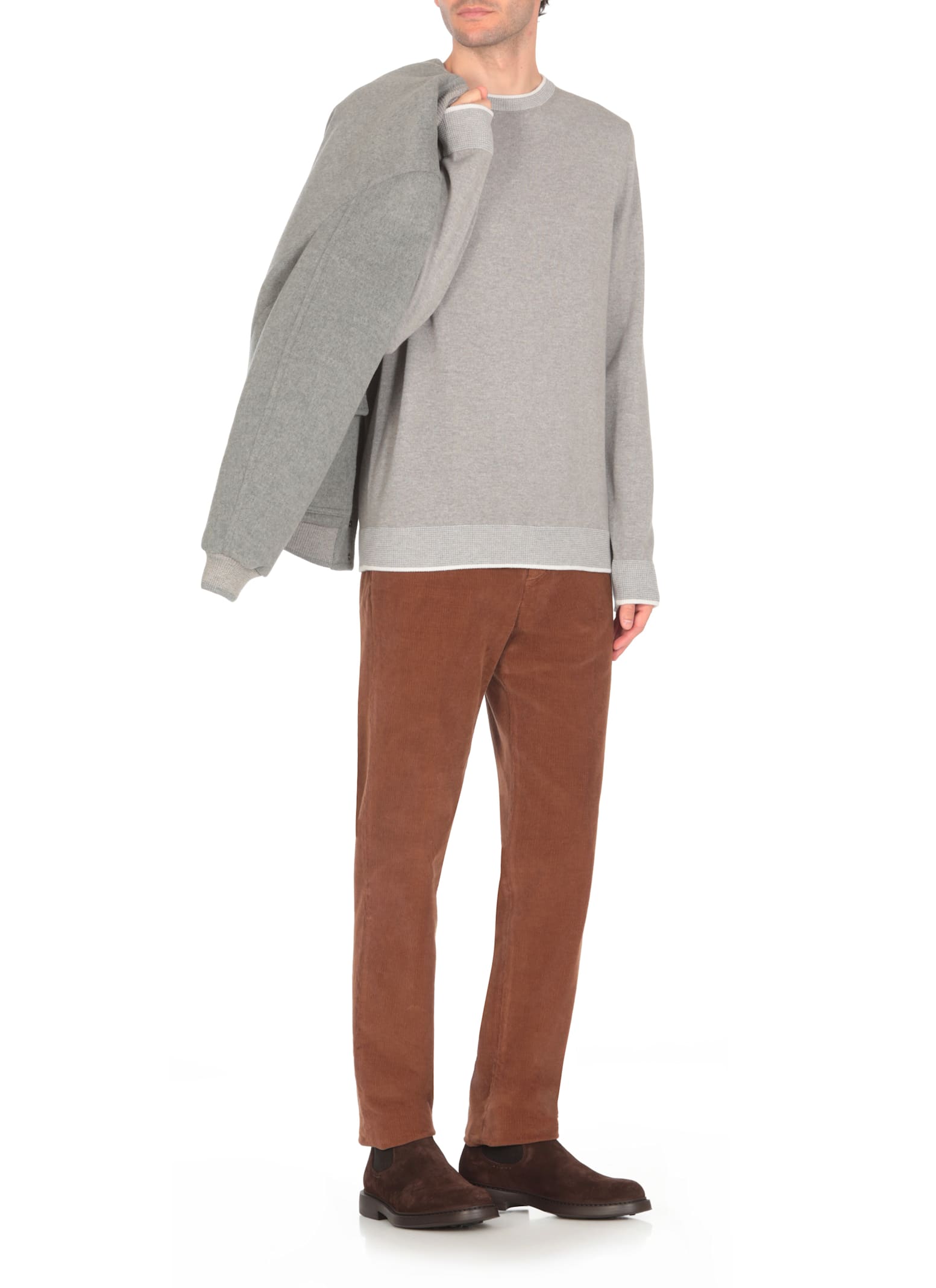 Shop Peserico Wool Sweater In Grey