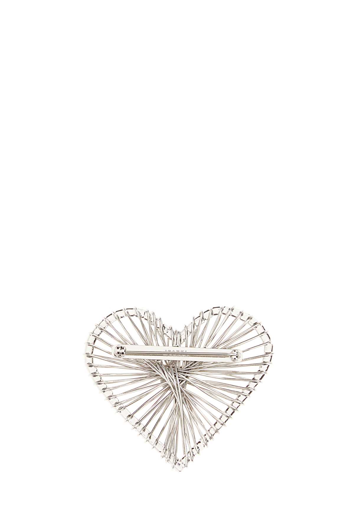 Isabel Marant Heart Shaped Wire Design Brooch In Metallic