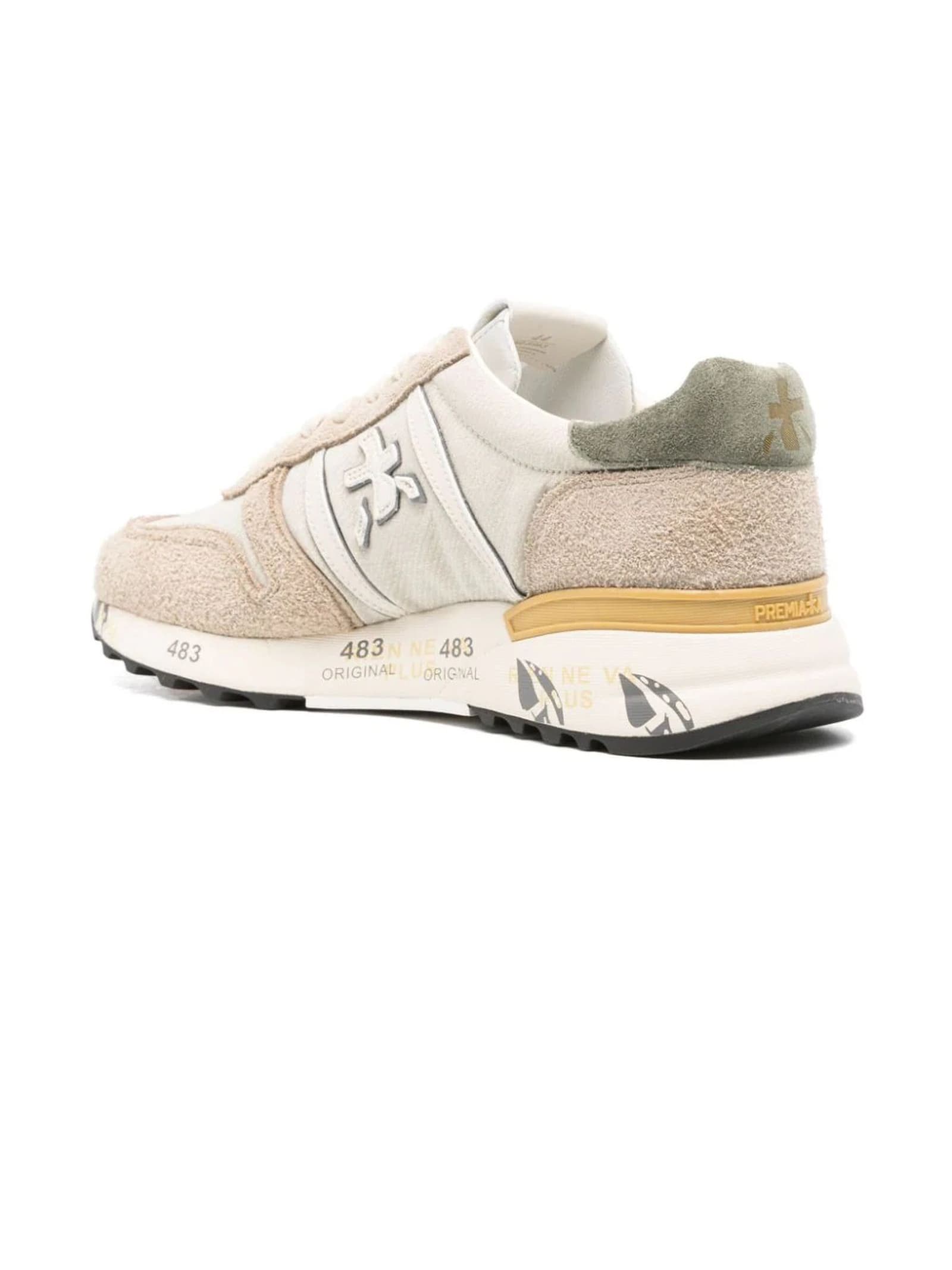 Shop Premiata Beige Lander Sneakers