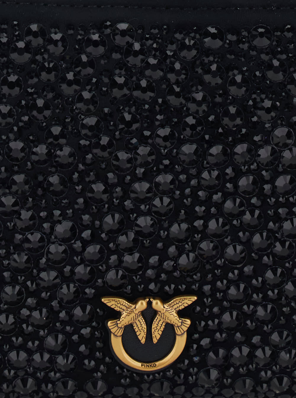 Pinko Double Mini Full Strass In Black