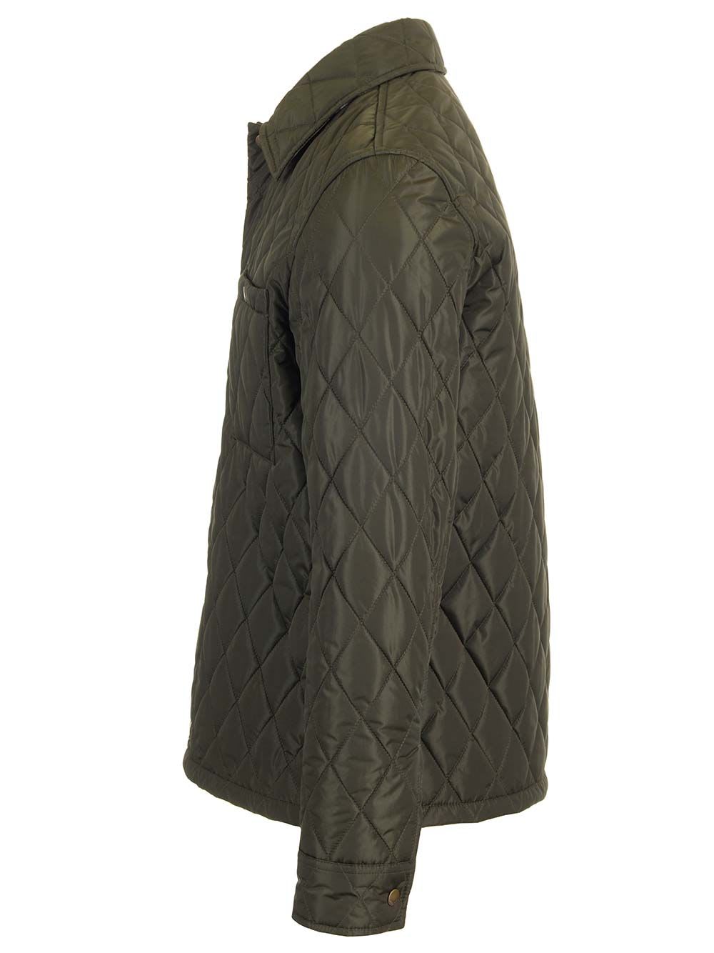 Shop Burberry Quilted Nylon Country Jacket In Green