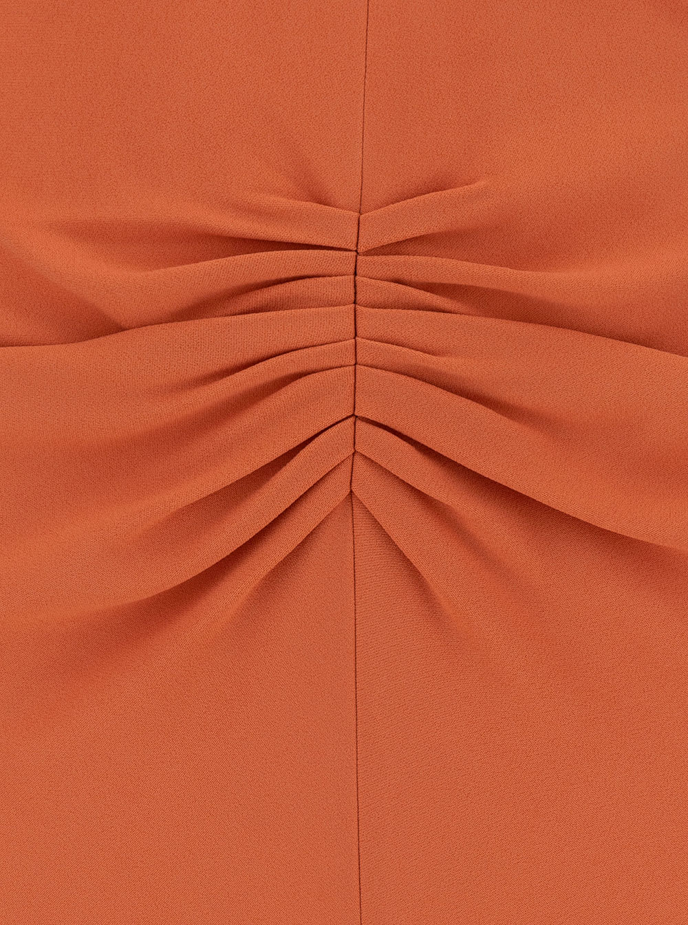 Shop Victoria Beckham Midi Orange Dress With Gathered Waist In Viscose Blend Woman