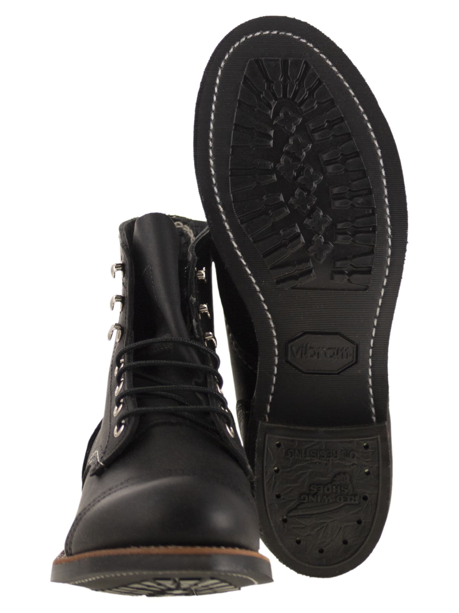 Red Wing "iron Ranger" Ankle Boots In Black