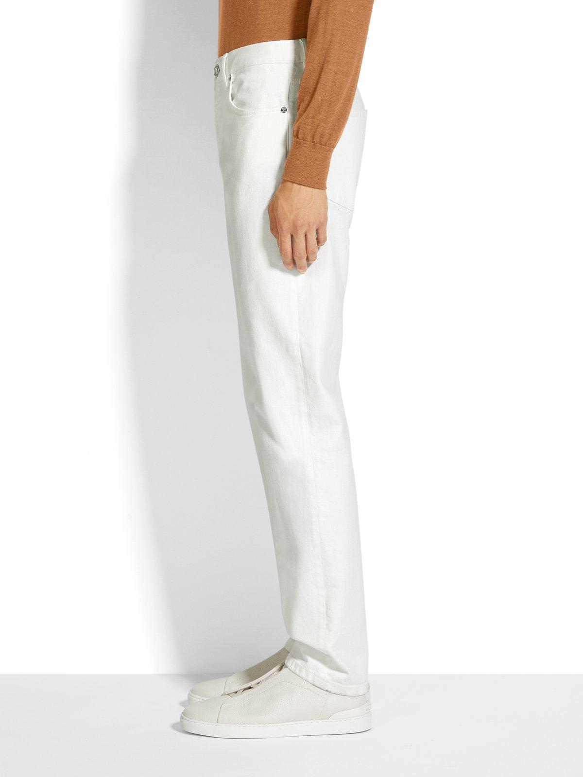 Zegna Roccia Mid-rise Slim Jeans In Bianco Naturale Unito