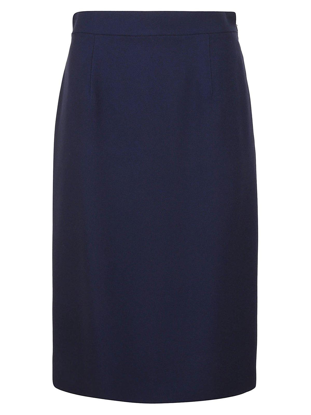 Shop Alberta Ferretti Side-zip Skirt In Blu