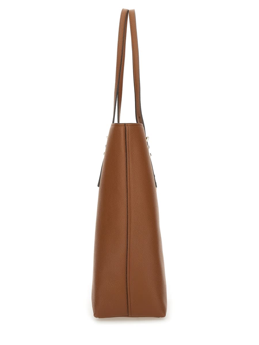 Michael Kors "quinn" Tote Bag With Open Top And Double Handles In Brown