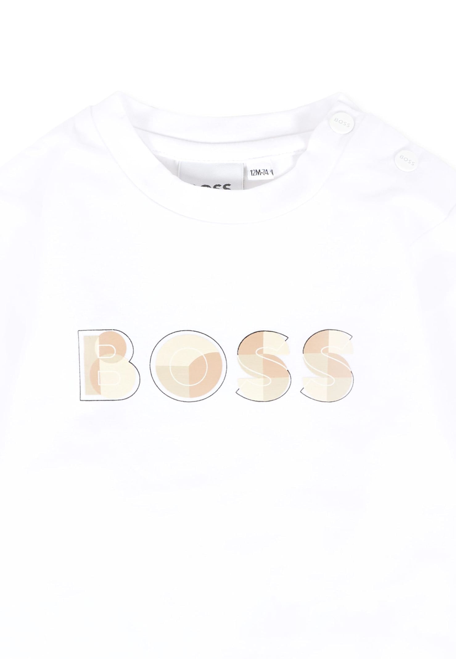 Hugo Boss White T-shirt For Baby Boy With Logo In White