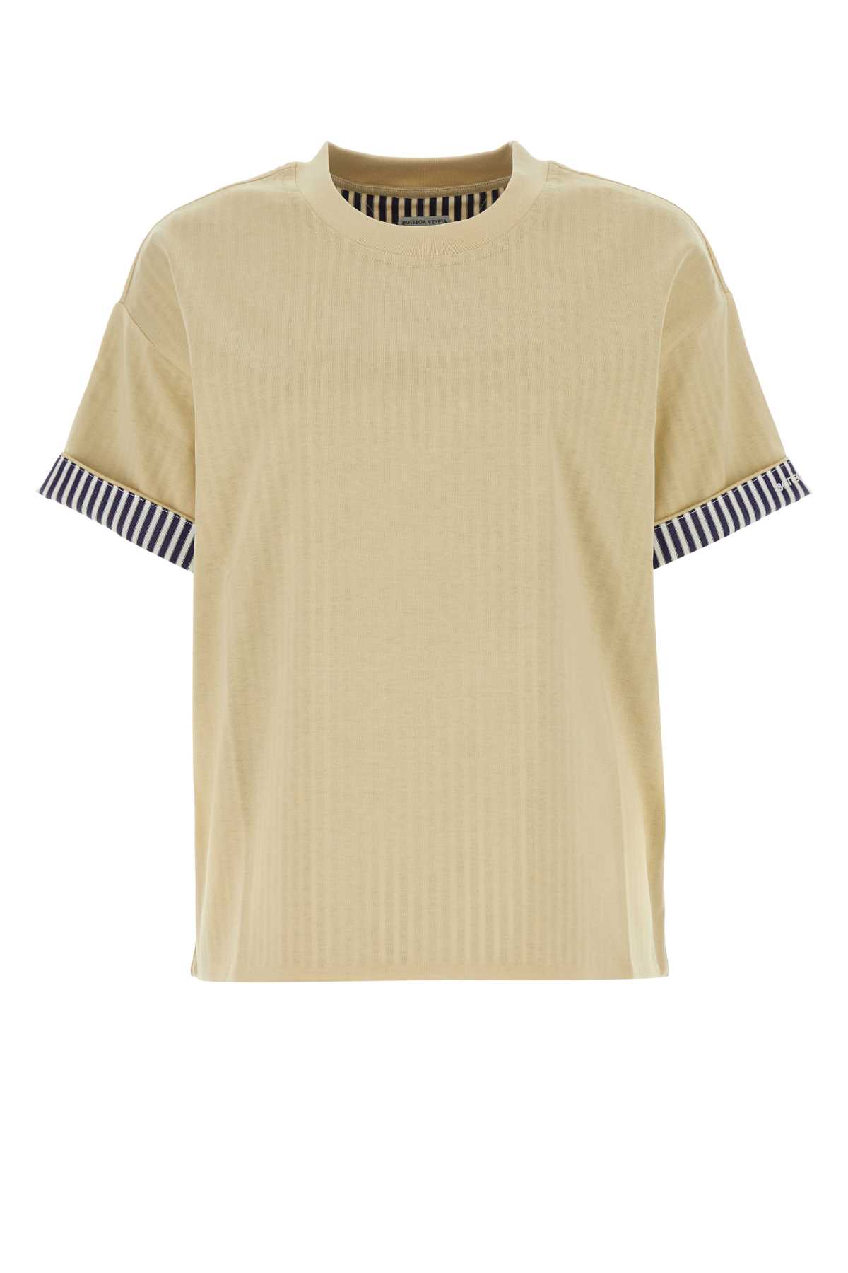 Shop Bottega Veneta Cream Cotton T-shirt In Soapstonebluewhite