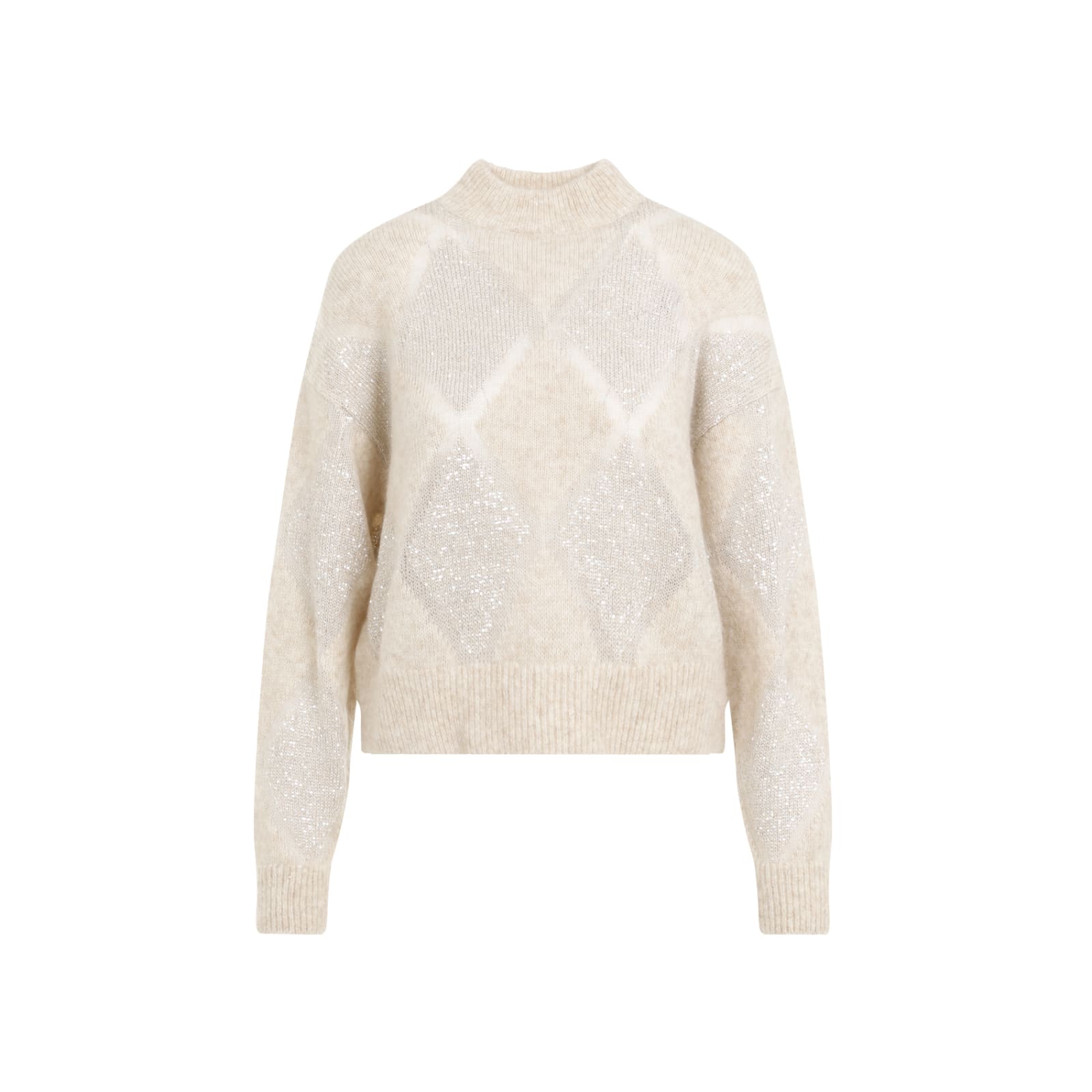 Shop Brunello Cucinelli Rombi Sweater Pullover In Beige