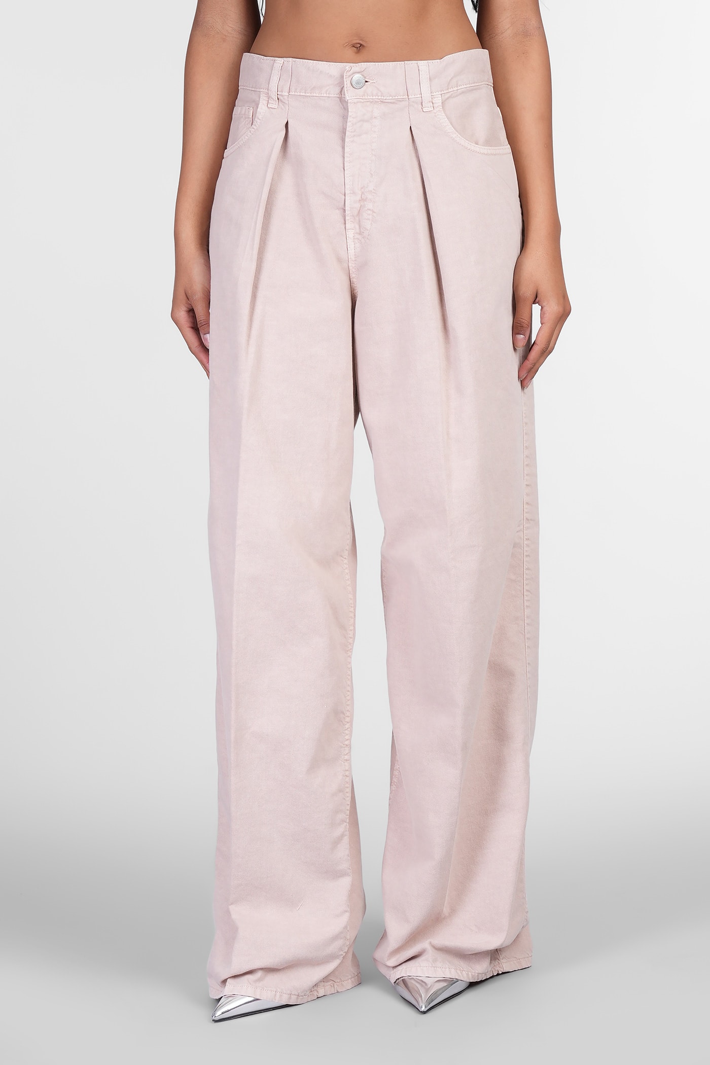 Candy Jeans In Rose-pink Cotton