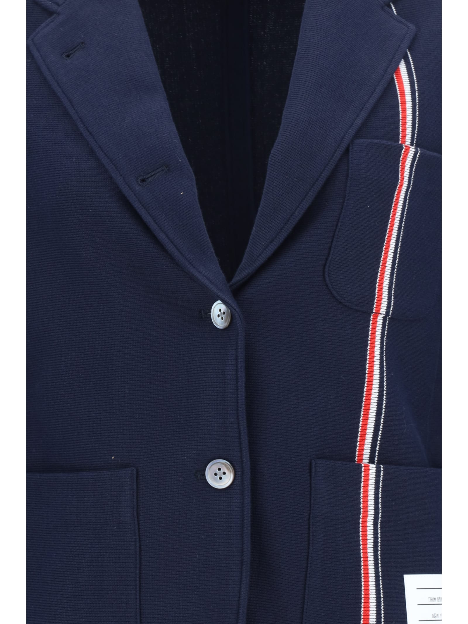 Shop Thom Browne Sack Blazer Jacket In Navy