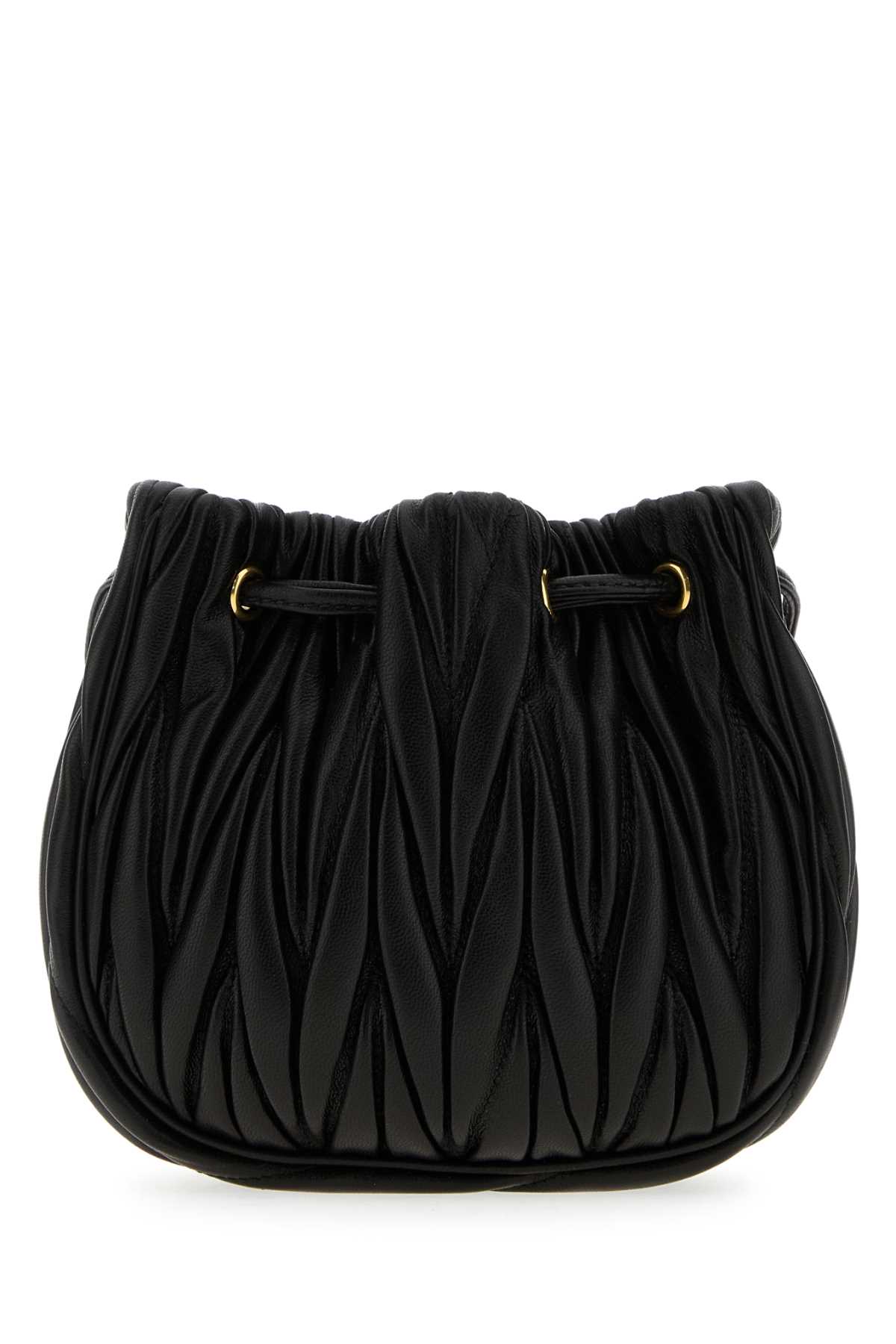 Miu Miu Black Nappa Leather Pouch In Black