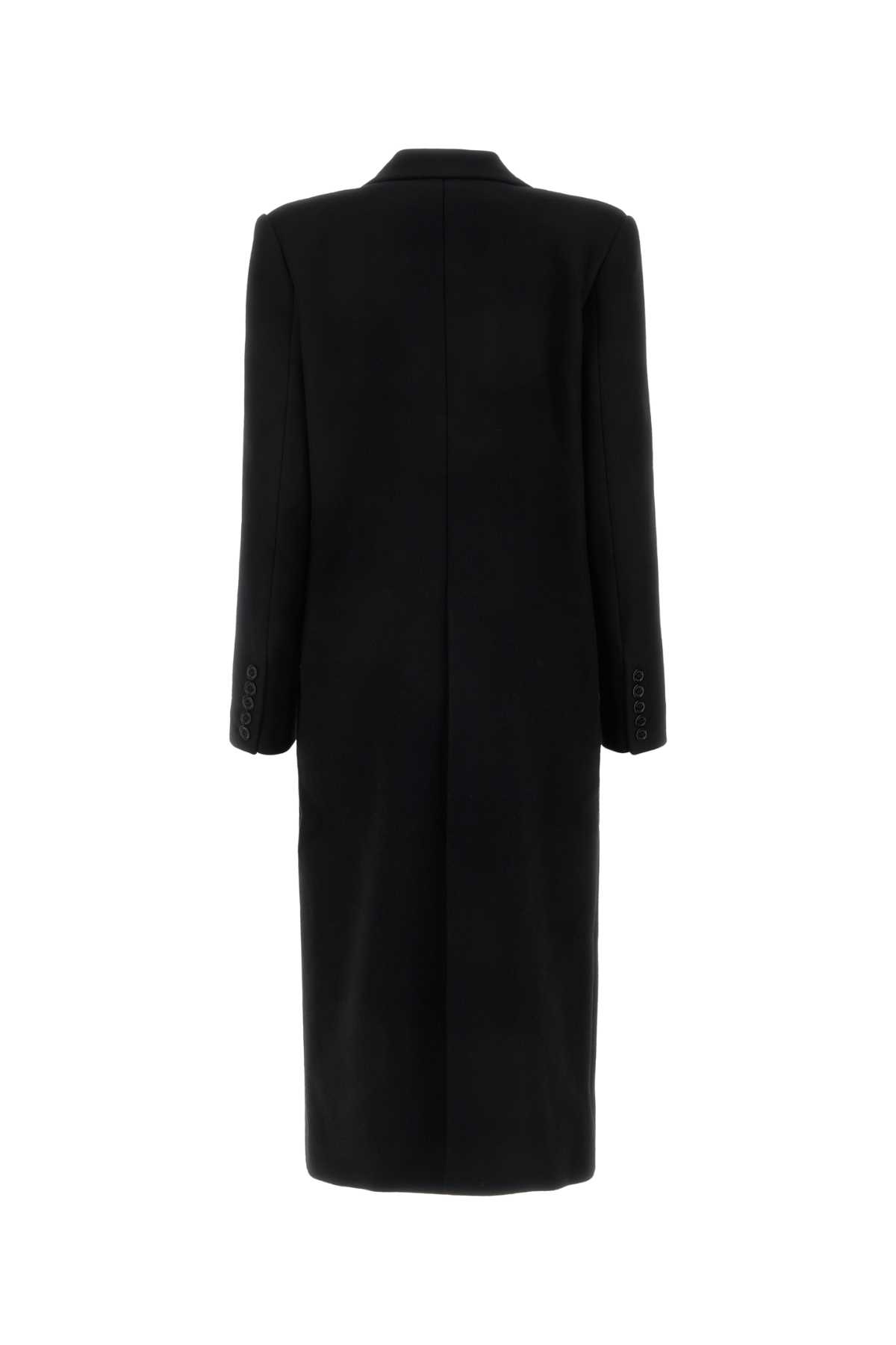 Shop Alexandre Vauthier Black Wool Blend Coat