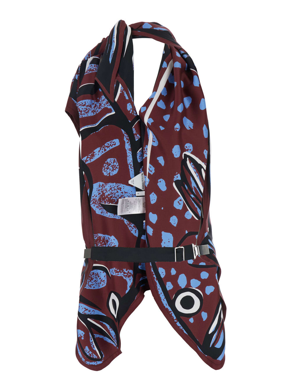 Shop Bottega Veneta Multicolor Top With Asymmetric Design And All-over Printed Motif In Silk Woman