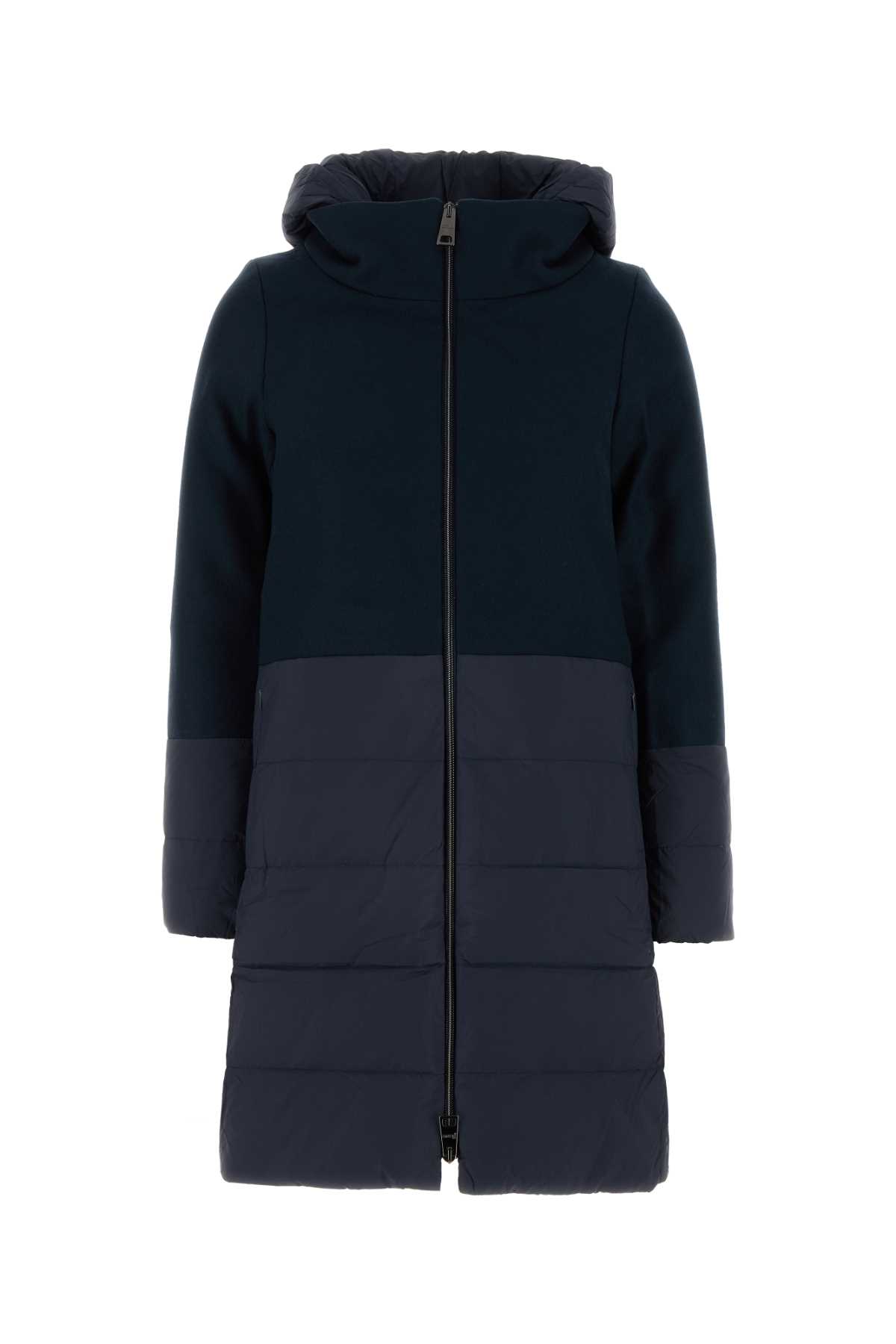 Navy Blue Nylon Down Jacket