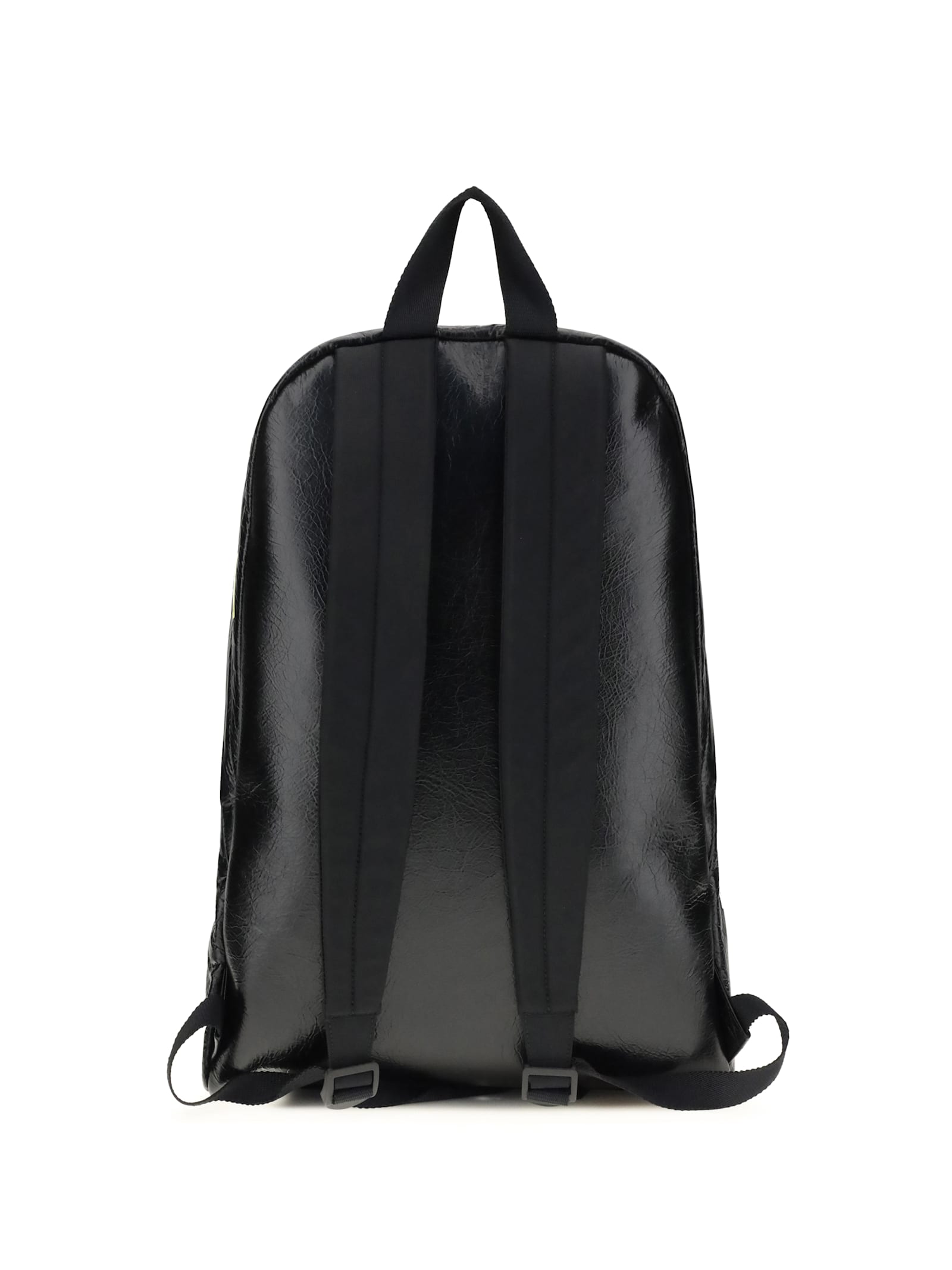 Balenciaga Men Explorer Backpack With Printed Stickers In Black