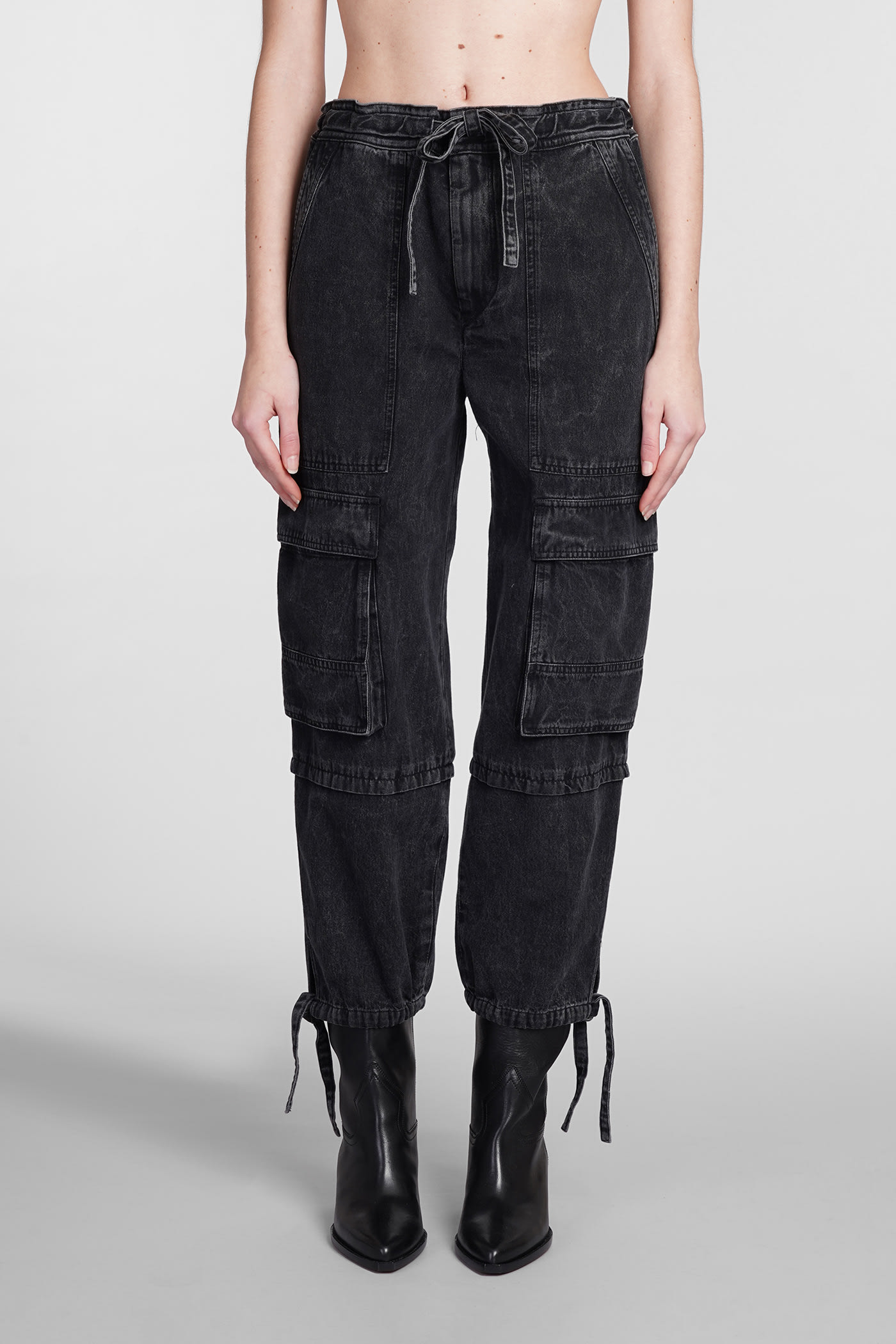 Shop Marant Etoile Ivy Jeans In Black Cotton